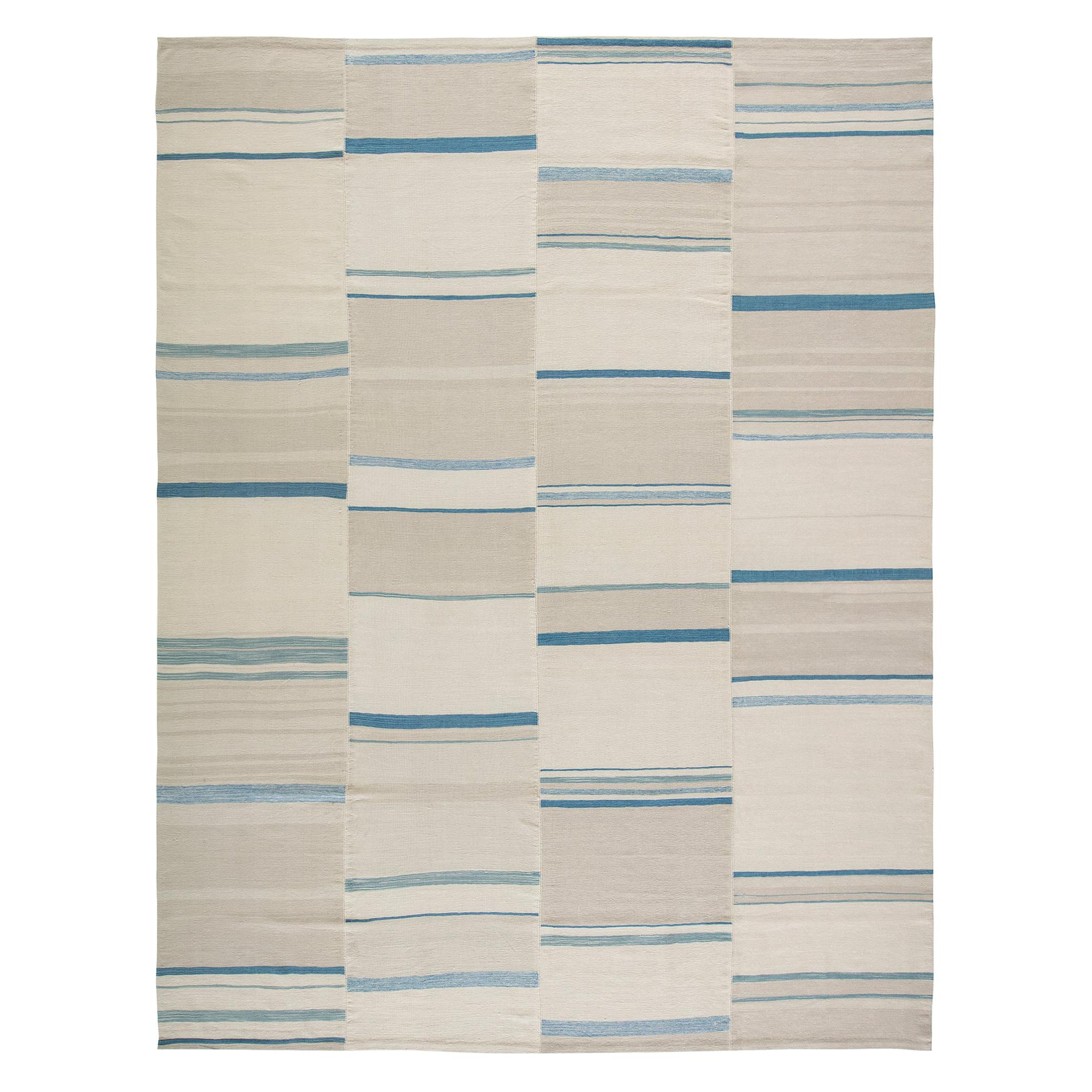 Mid-Century Modern Style Mazandaran Flat-Weave Rug For Sale at 1stdibs
