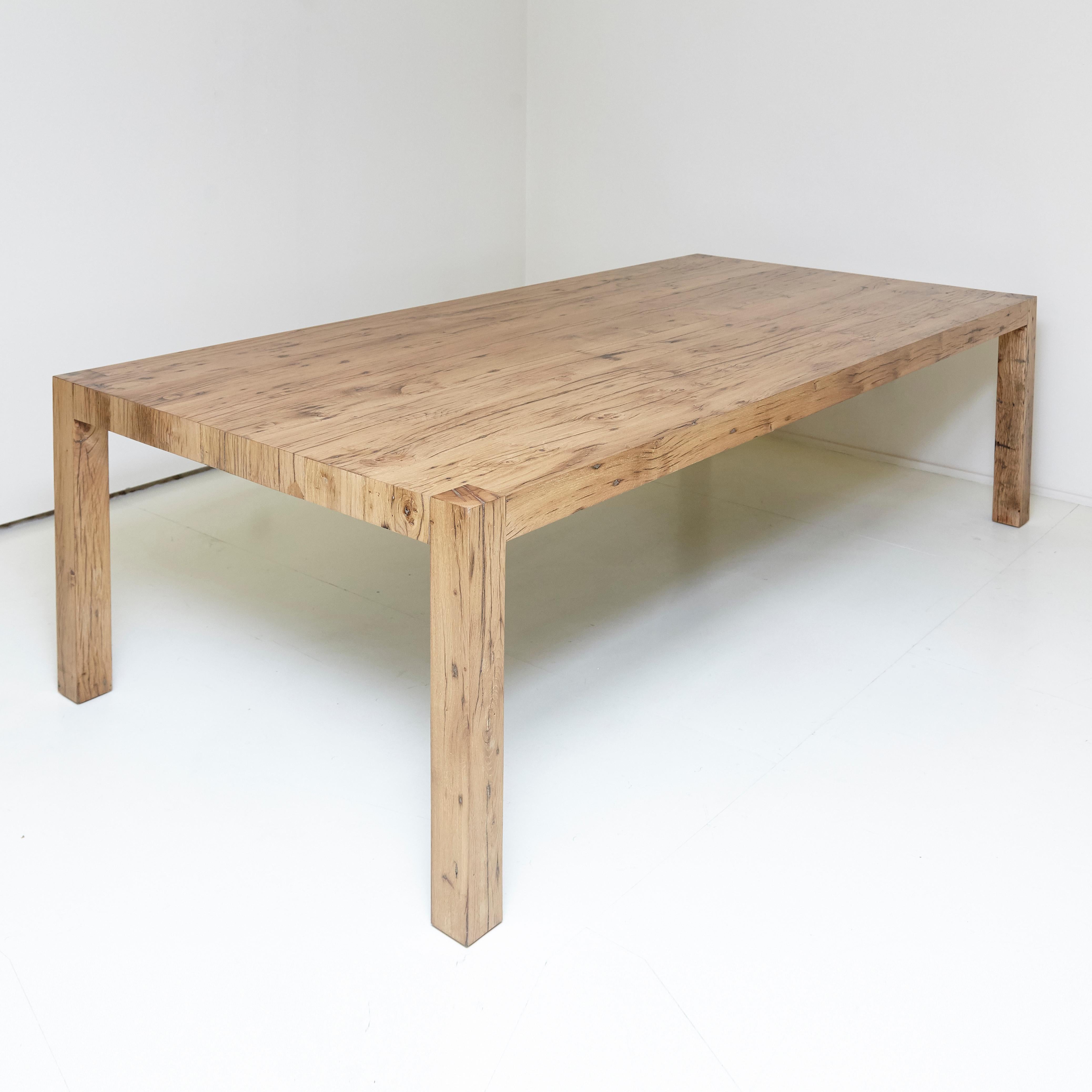 Mid-Century Modern Style Recovered Oak Big Table In Good Condition In Barcelona, Barcelona