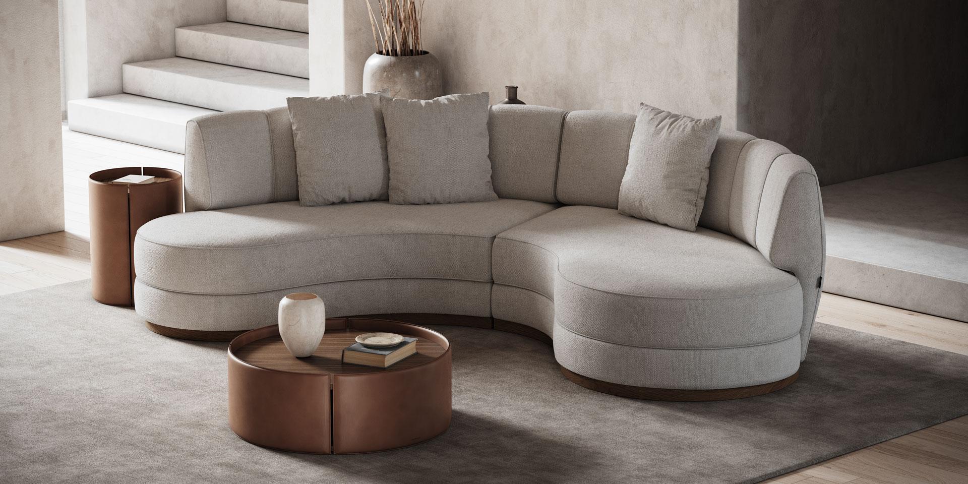 Canapé sculptural de style moderne du milieu du siècle dernier en velours bleu Balic en vente 3