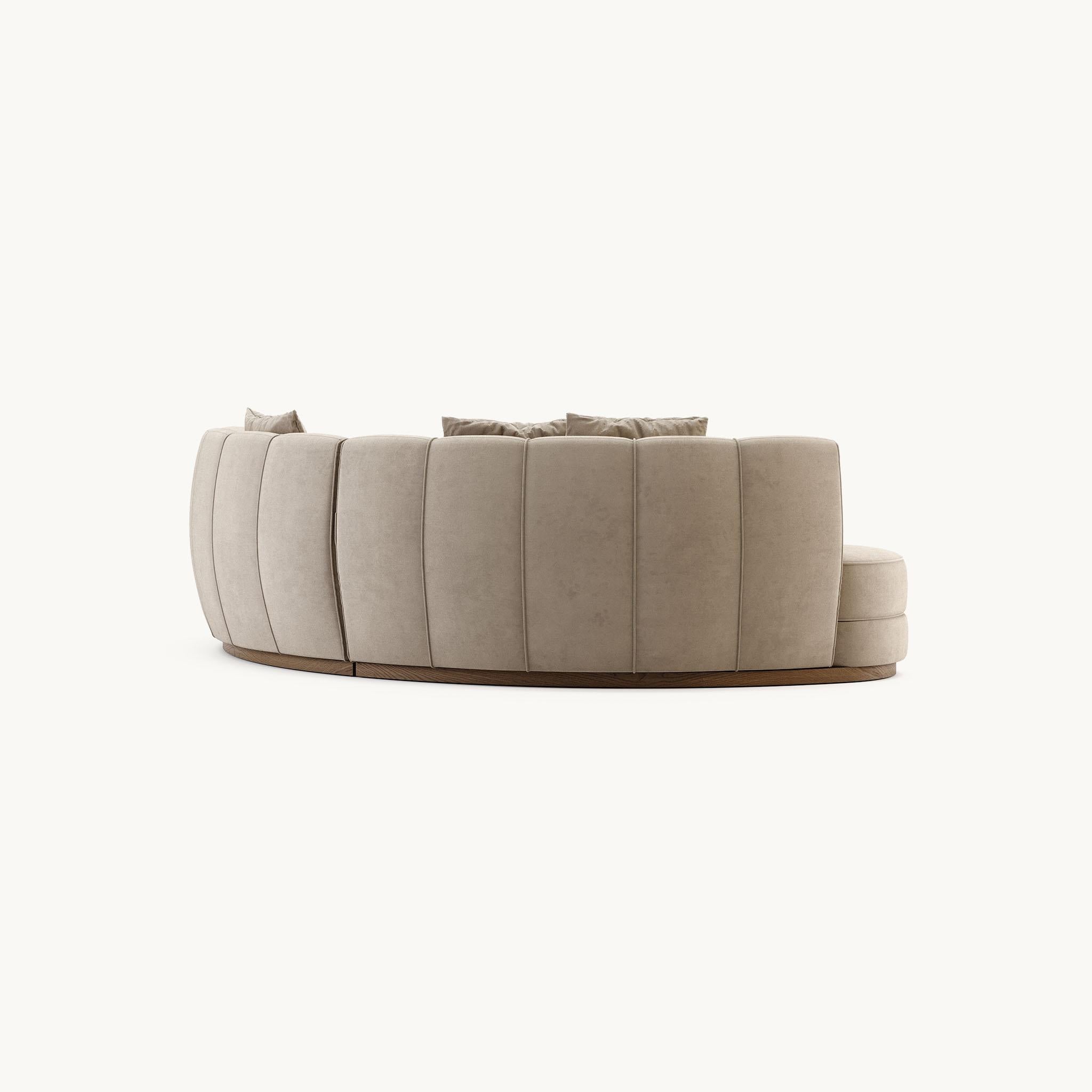 XXIe siècle et contemporain Canapé sculptural de style moderne du milieu du siècle dernier en velours chocolat en vente