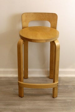 Mid-Century Modern Style Set of 5 Bentwood Barstools by Alvar Aalto for Artek