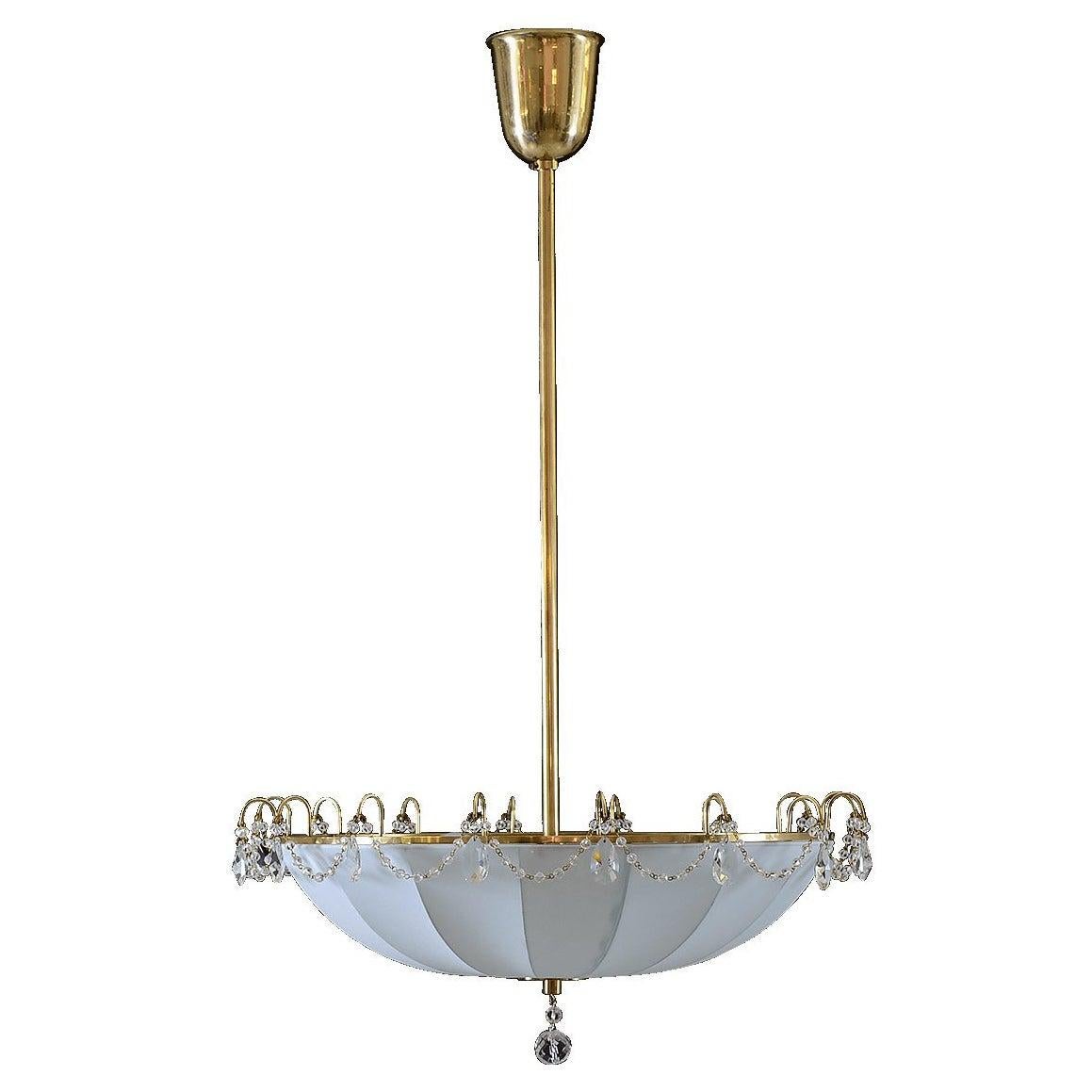 Beautiful MidCentury Modernist Crystal Chandelier at 1stDibs