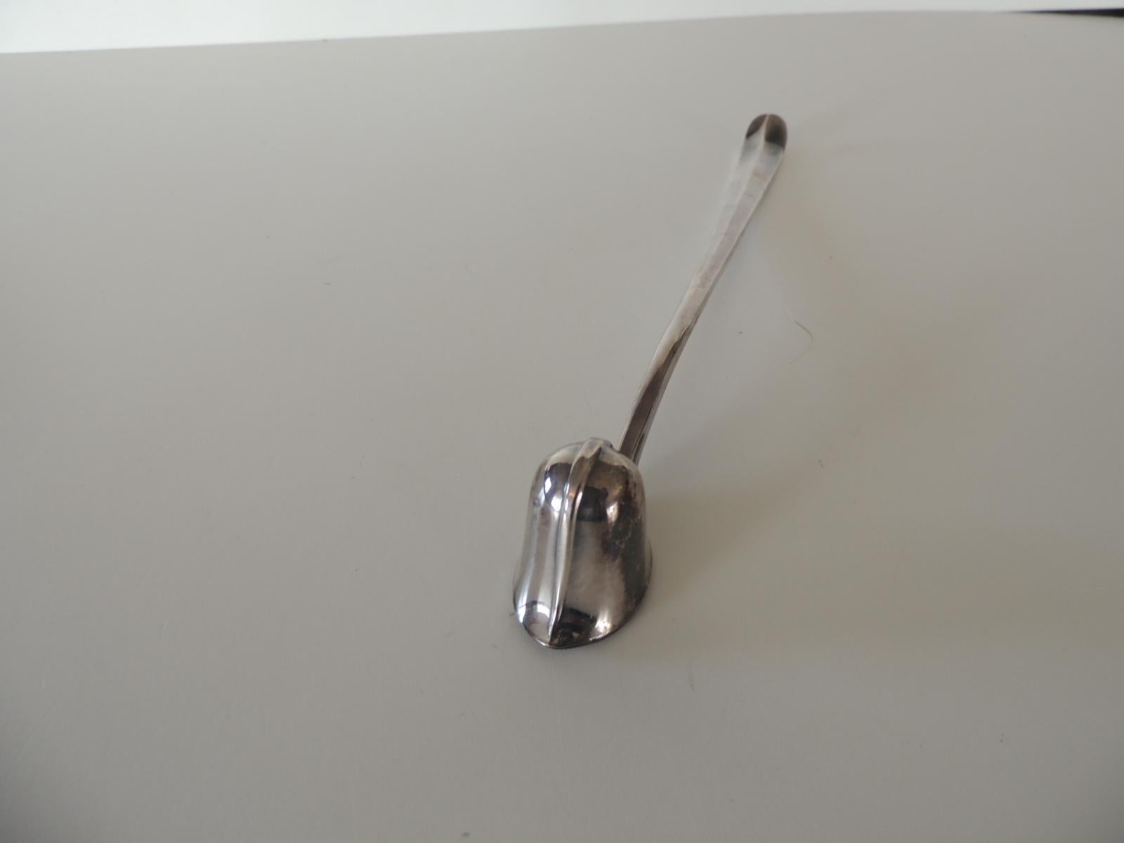 Mid-Century Modern Style Silver Plated Candle Snuffer In Good Condition In Oakland Park, FL