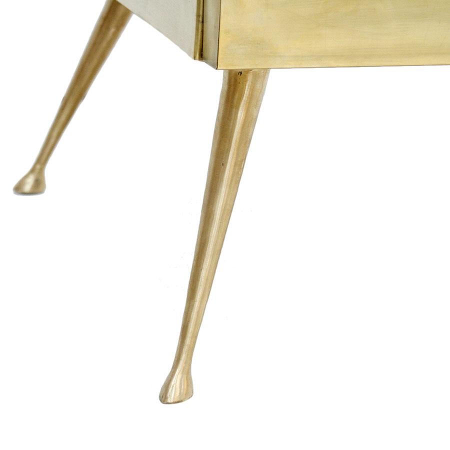 Mid-Century Modern Style Solid Wood and Brass Italian Commodes For Sale 2