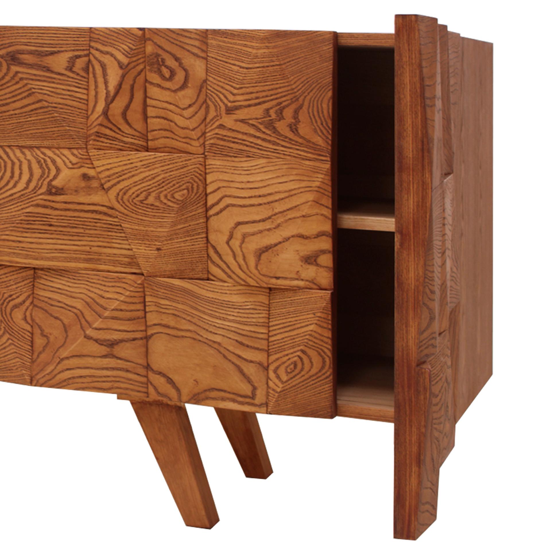Mid-Century Modern Style Solid Wood Italian Sideboard Designed by L.A. Studio For Sale 4