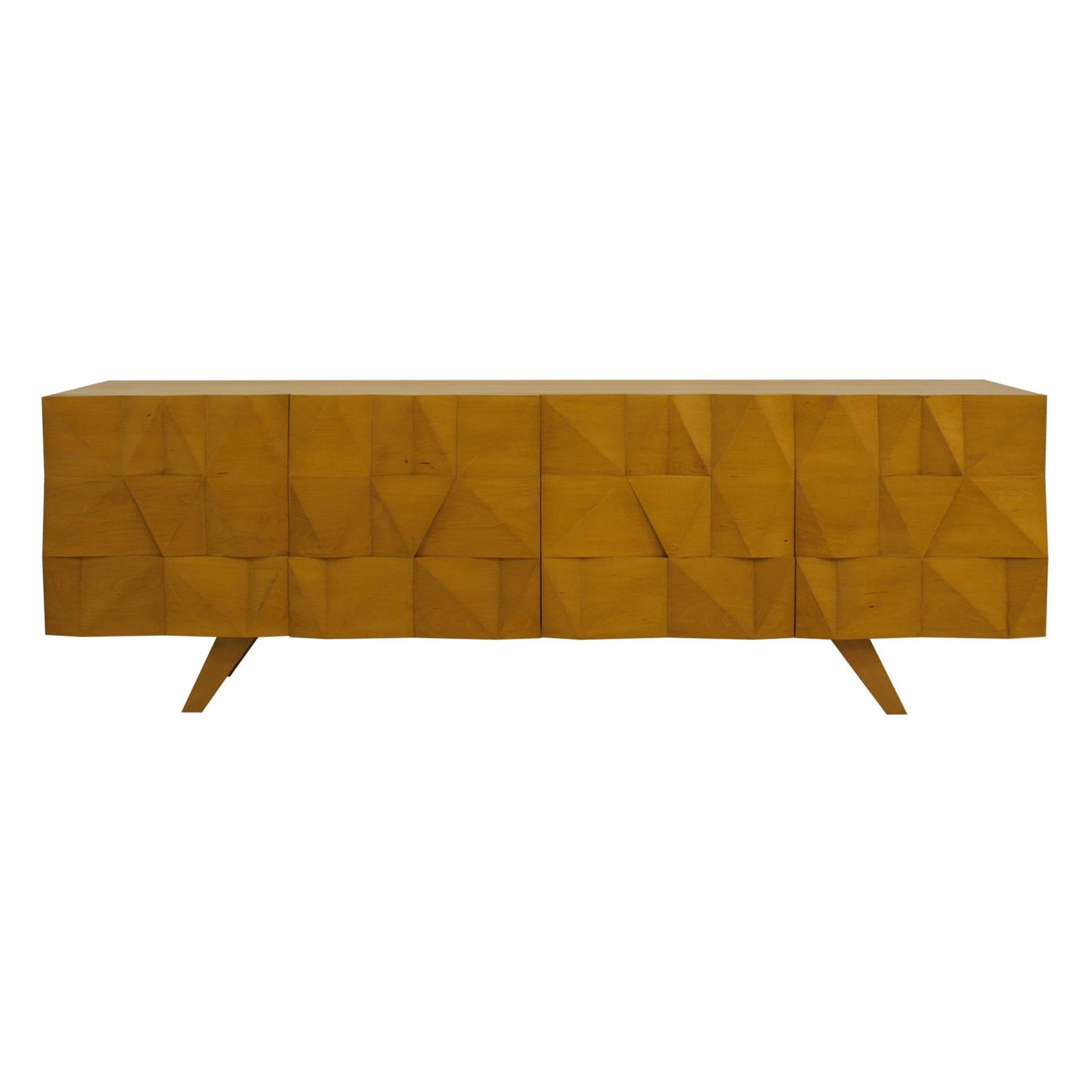 Mid-Century Modern Style Solid Wood Italian Sideboard Designed by L.A. Studio For Sale