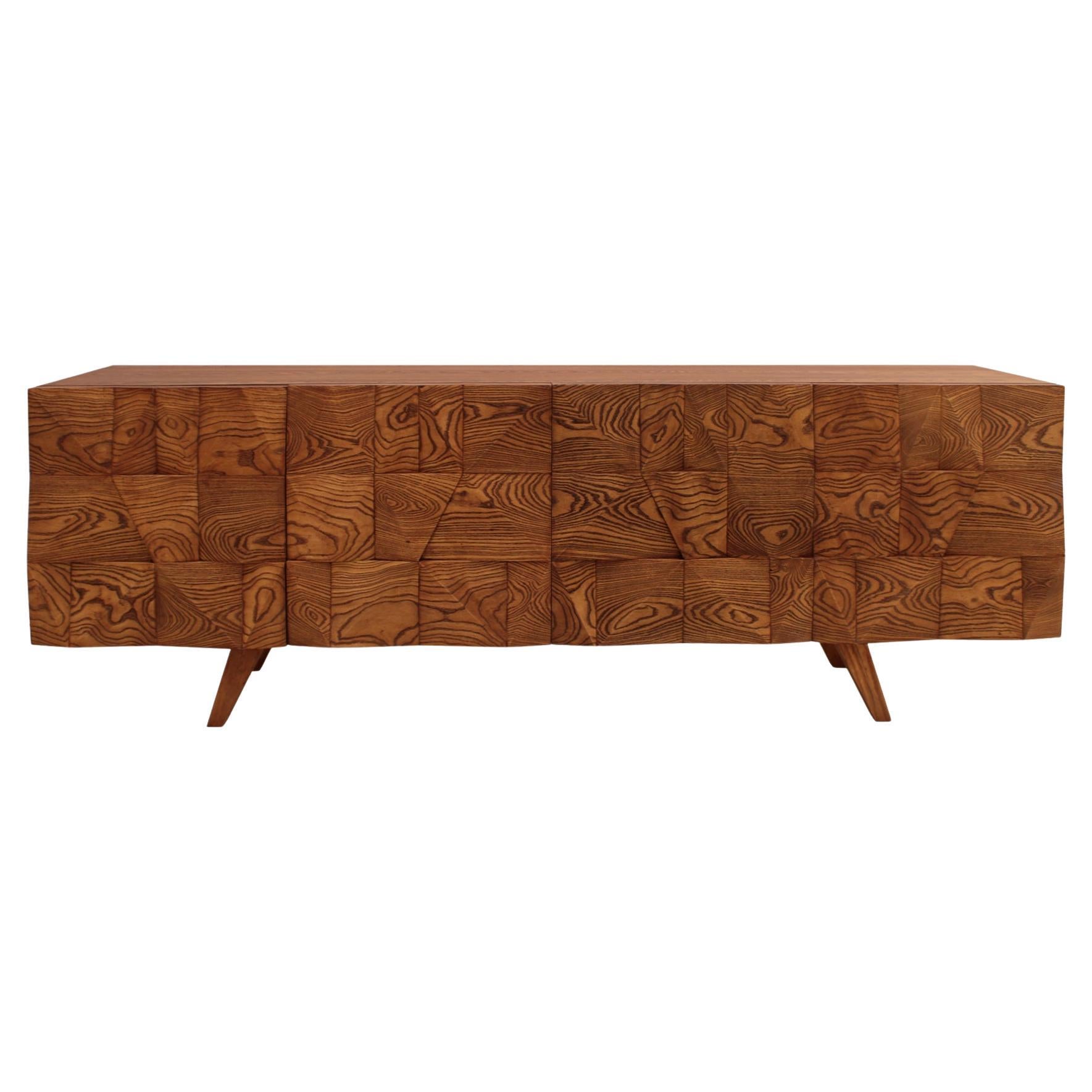 Mid-Century Modern Style Solid Wood Italian Sideboard Designed by L.A. Studio