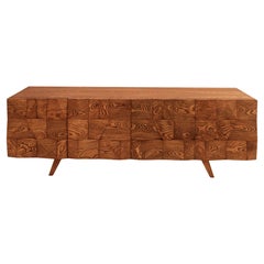 Mid-Century Modern Style Solid Wood Italian Sideboard Designed by L.A. Studio