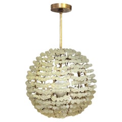 Mid century modern style Spherical Glass Bead and Brass Chandelier