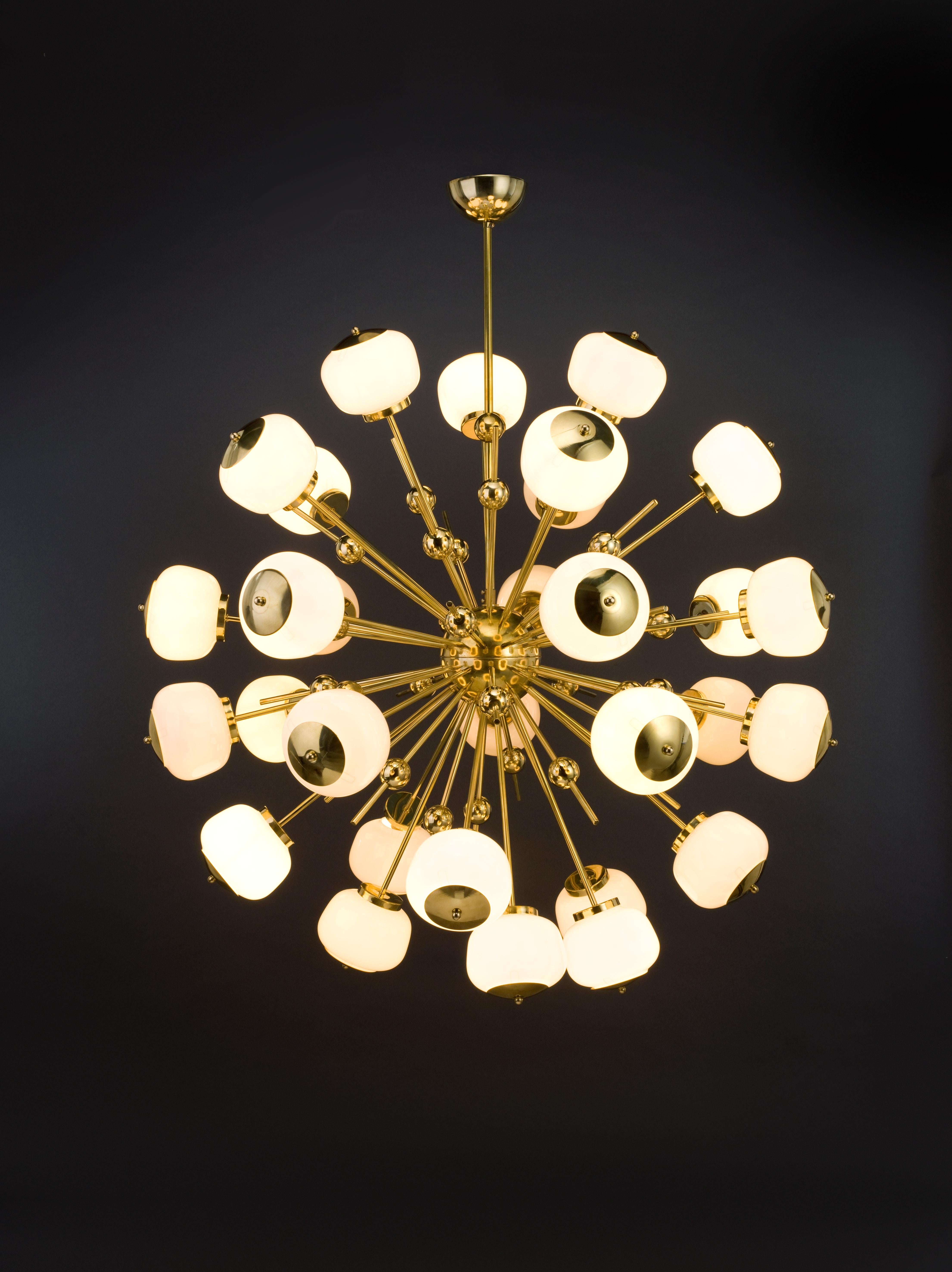 Mid-Century Modern Style, Sputnik Chandelier with Murano Glass Orbs (US Spec) 1