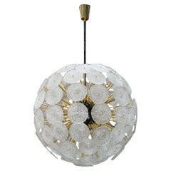 Mitte des Jahrhunderts Modern Style "Sputnik" Murano Glas und Messing Italienisch Pending Lampe
