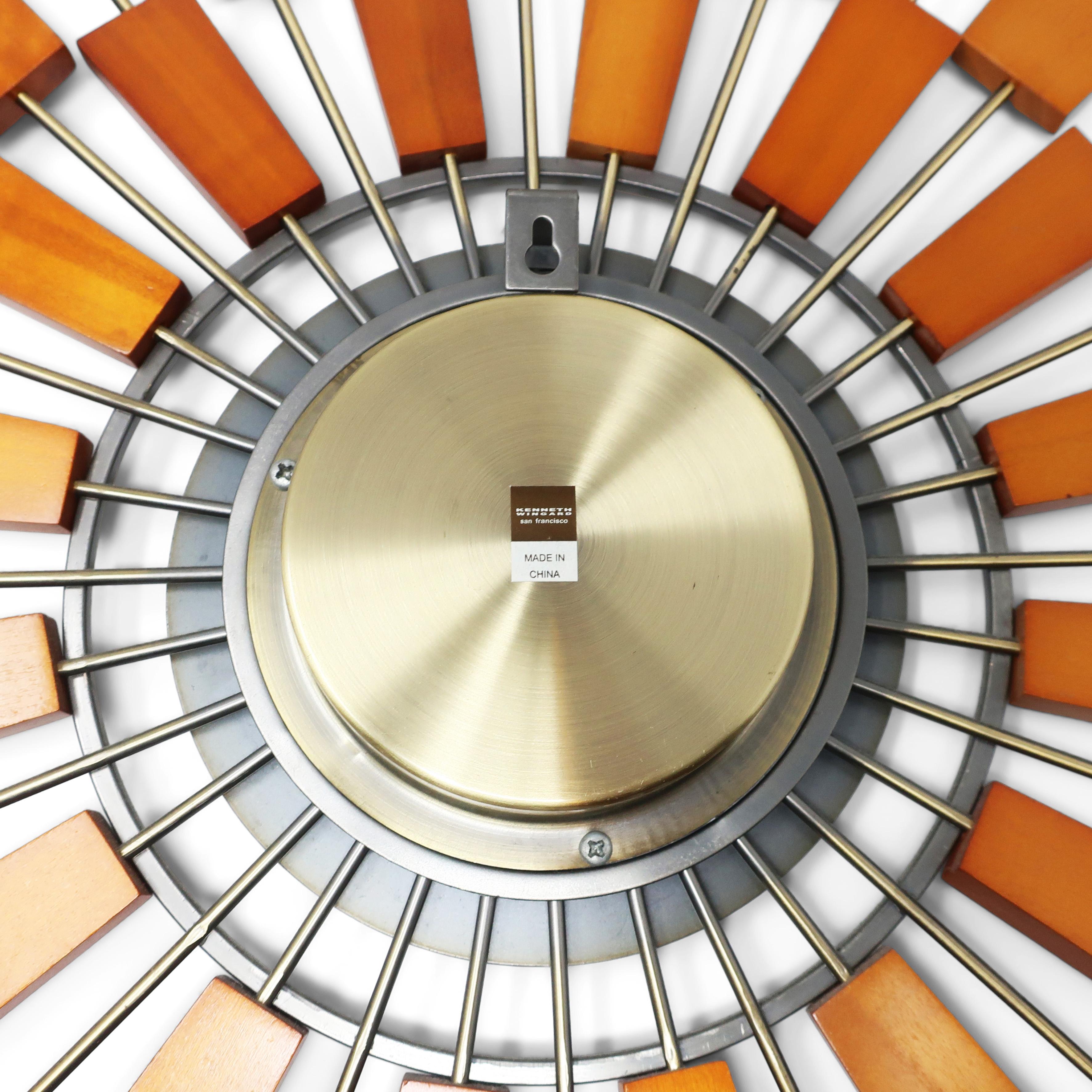 Mid-Century Modern Style Sunburst Atomic Wall Clock By Kenneth Wingard 1