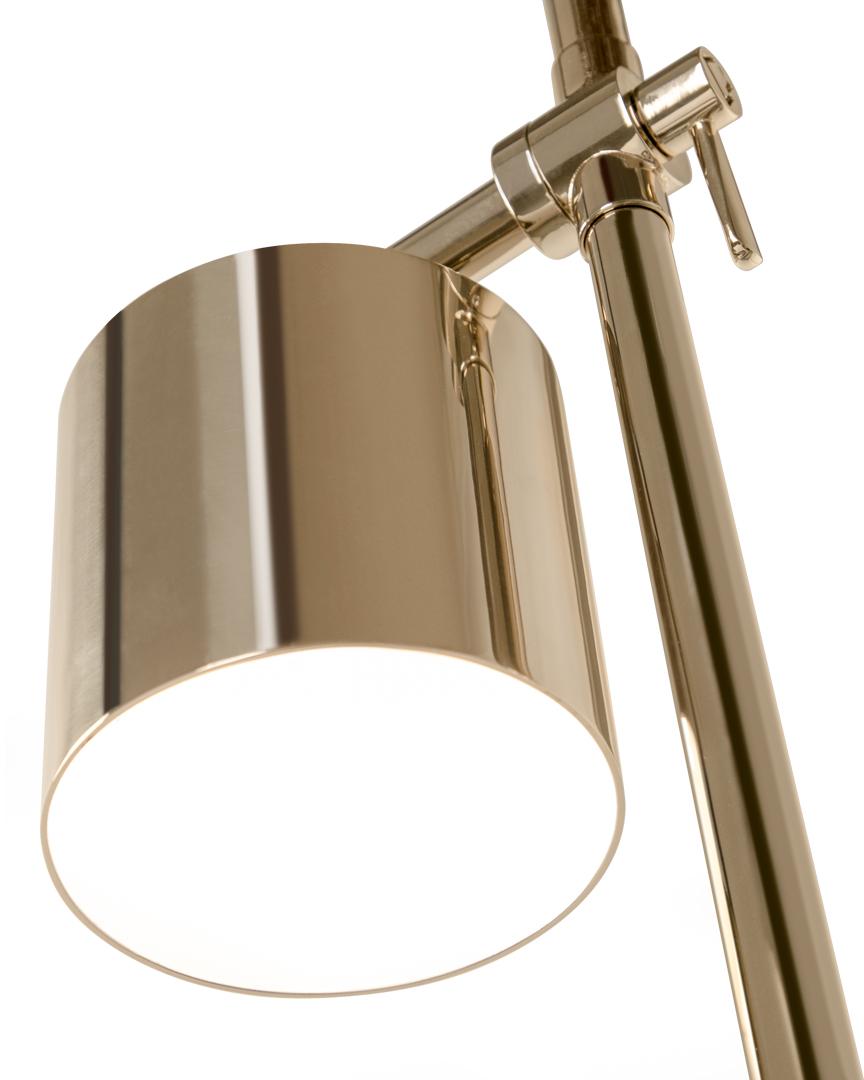 XXI secolo e contemporaneo Lampada da tavolo in stile Mid-Century Modern, Ottone lucido/Marmo in vendita
