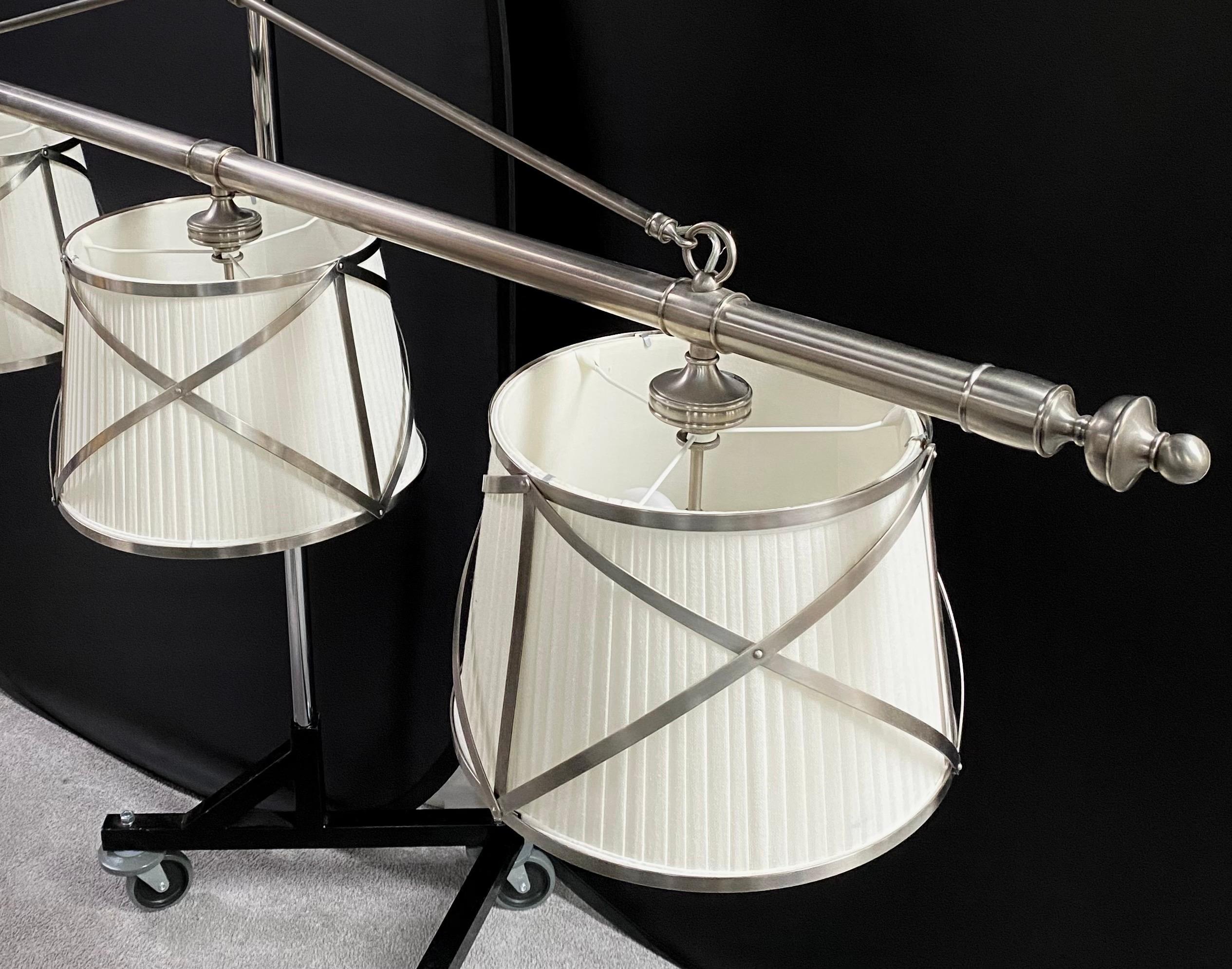 Metal Mid-Century Modern Style Three Light Billiard, Kitchen or Dining Table Pendant