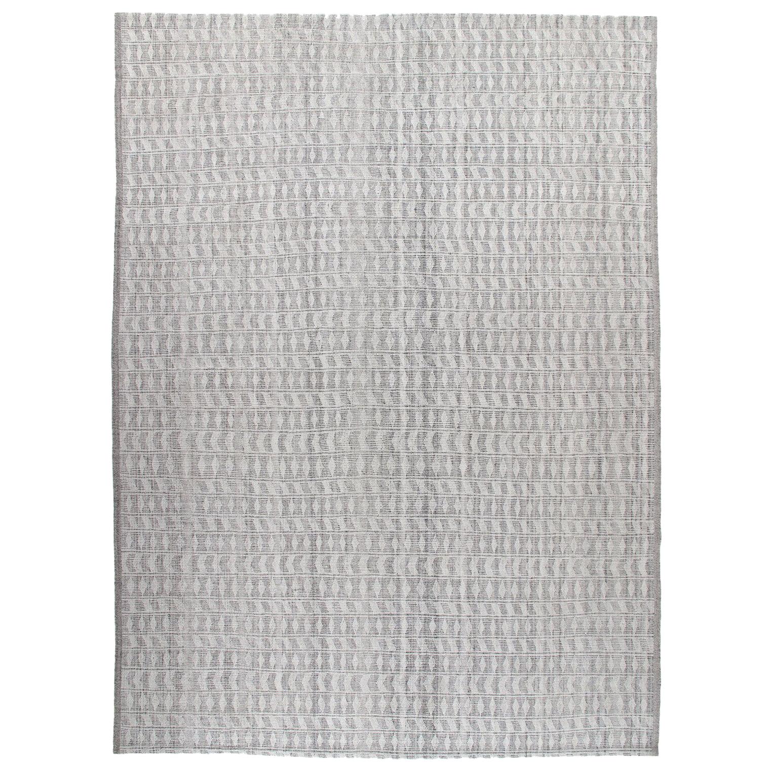 Mid-Century Modern Style Tribal Flat-Weave Rug