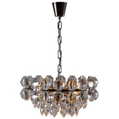 Mid-Century Modern Style Very Big Crystal-Glass Stone Chandelier, Re-Edition