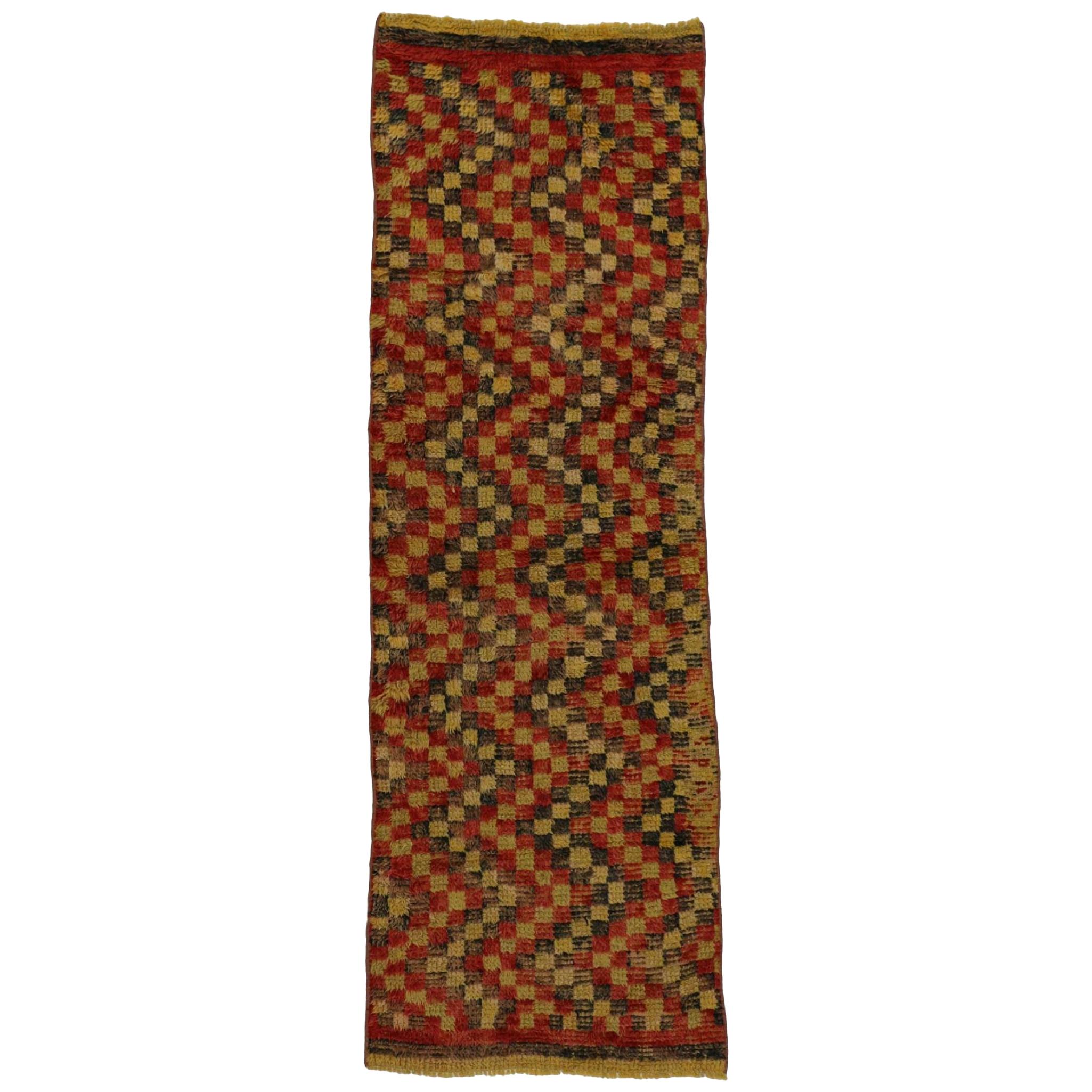 Mid-Century Modern Style Vintage Turkish Oushak Runner For Sale