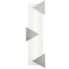 Mid-Century Modern Style Wall Art Sconce Light White Glass with Three Triangles