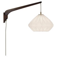 Mid Century Modern Style Wall Swim Arm with Linen Pendant Lampshade by La Loupe