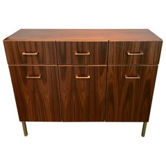 Mid-Century Modern Style Walnut and Brass Sideboard