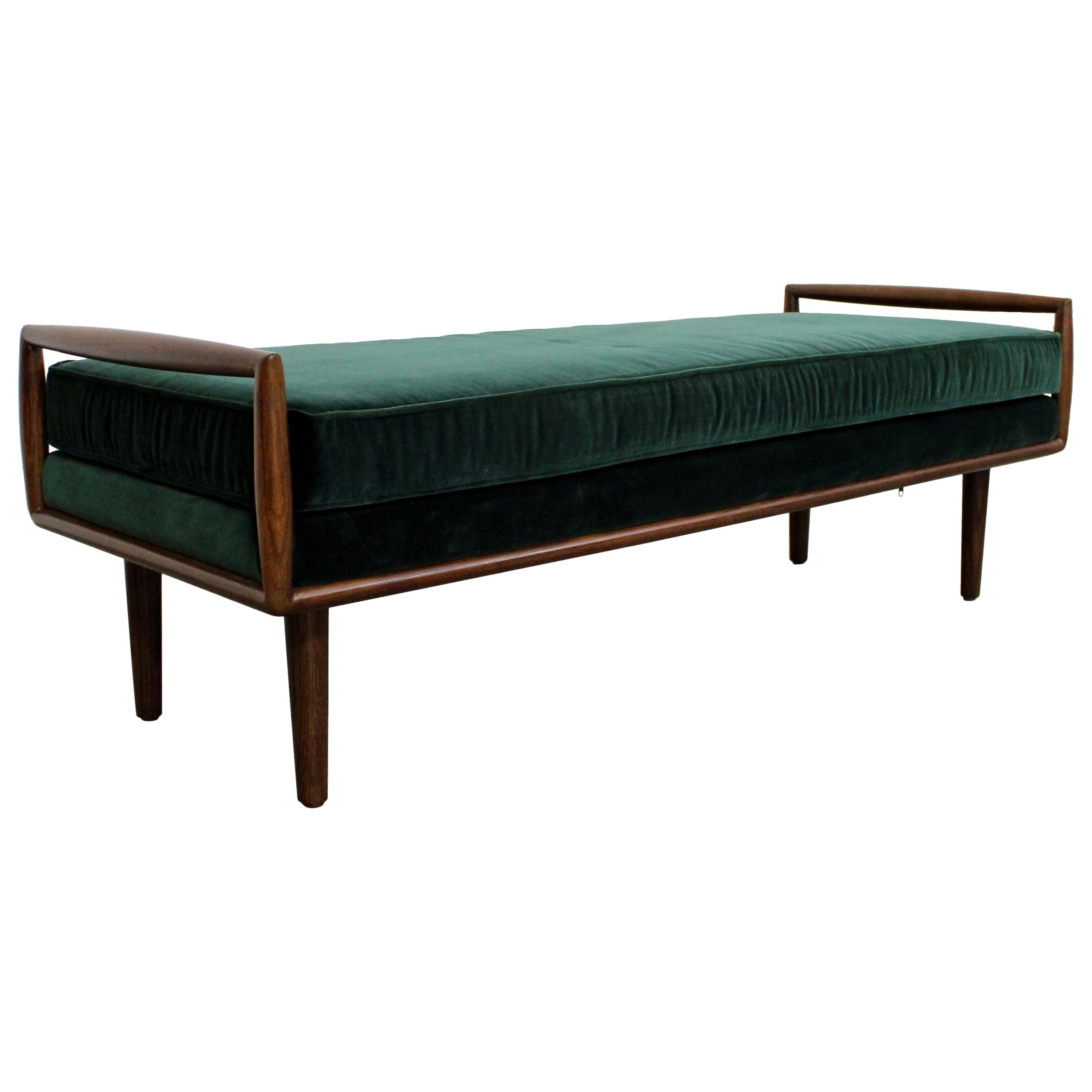 Mid-Century Modern Style Walnut Window Bench