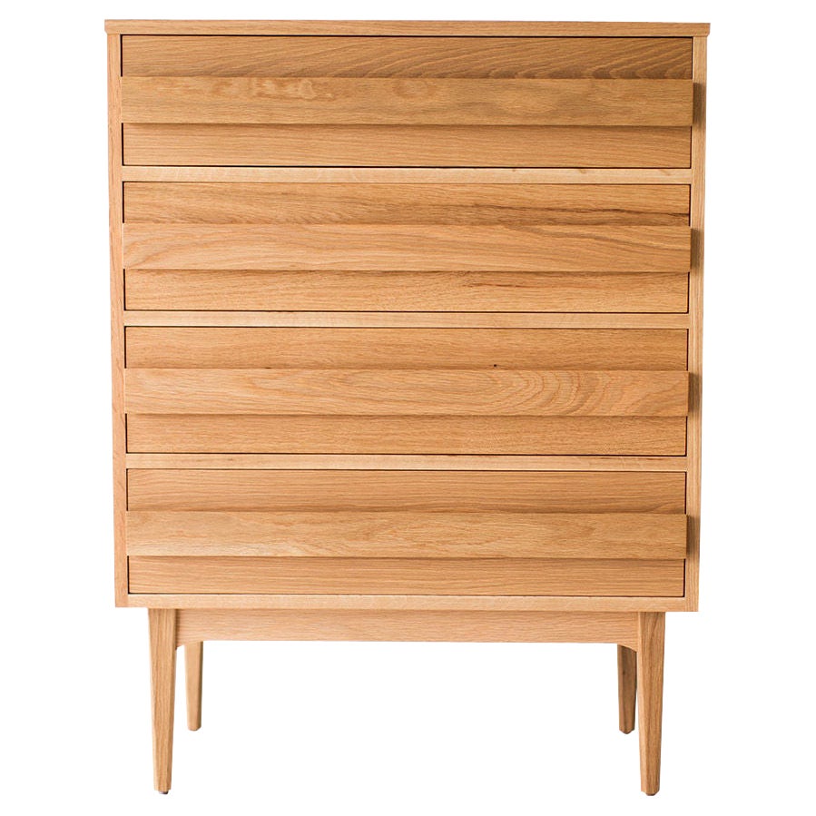 Commode en chêne blanc de style moderne du milieu du siècle dernier
