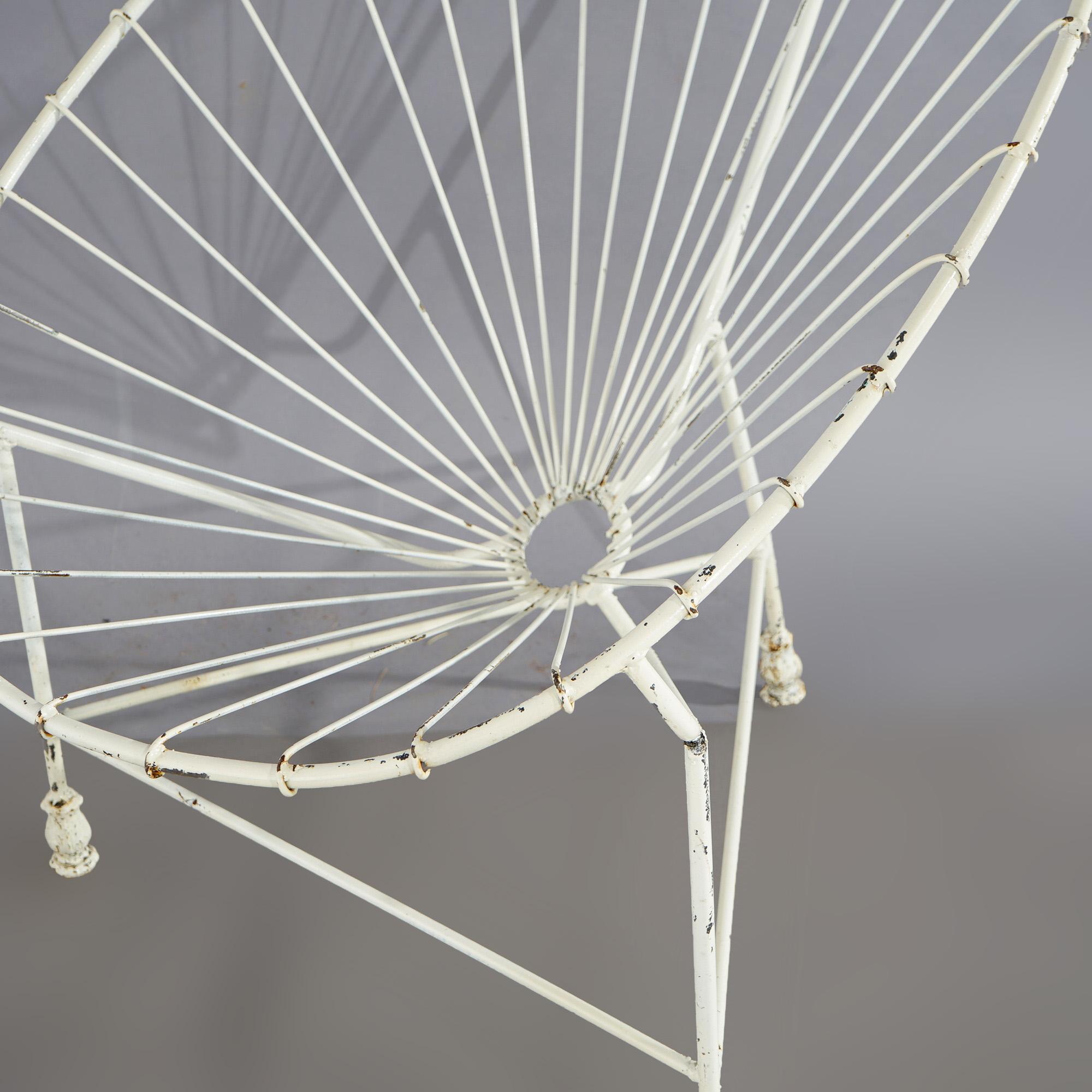 Painted Mid Century Modern Style Wire Egg Garden Chair 20th Century