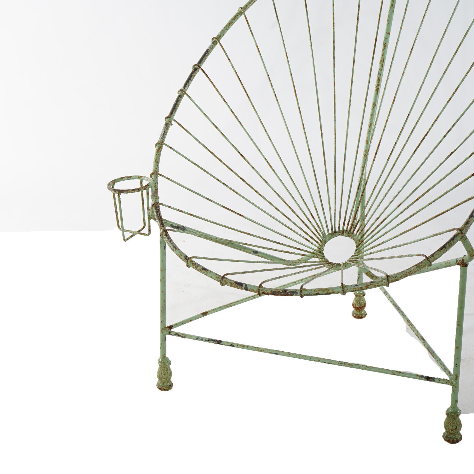Painted Mid Century Modern Style Wire Egg Garden Chair 20th Century