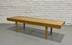 Mid Century Modern styled HANDMADE Oak Slat Bench  Long Coffee Table
