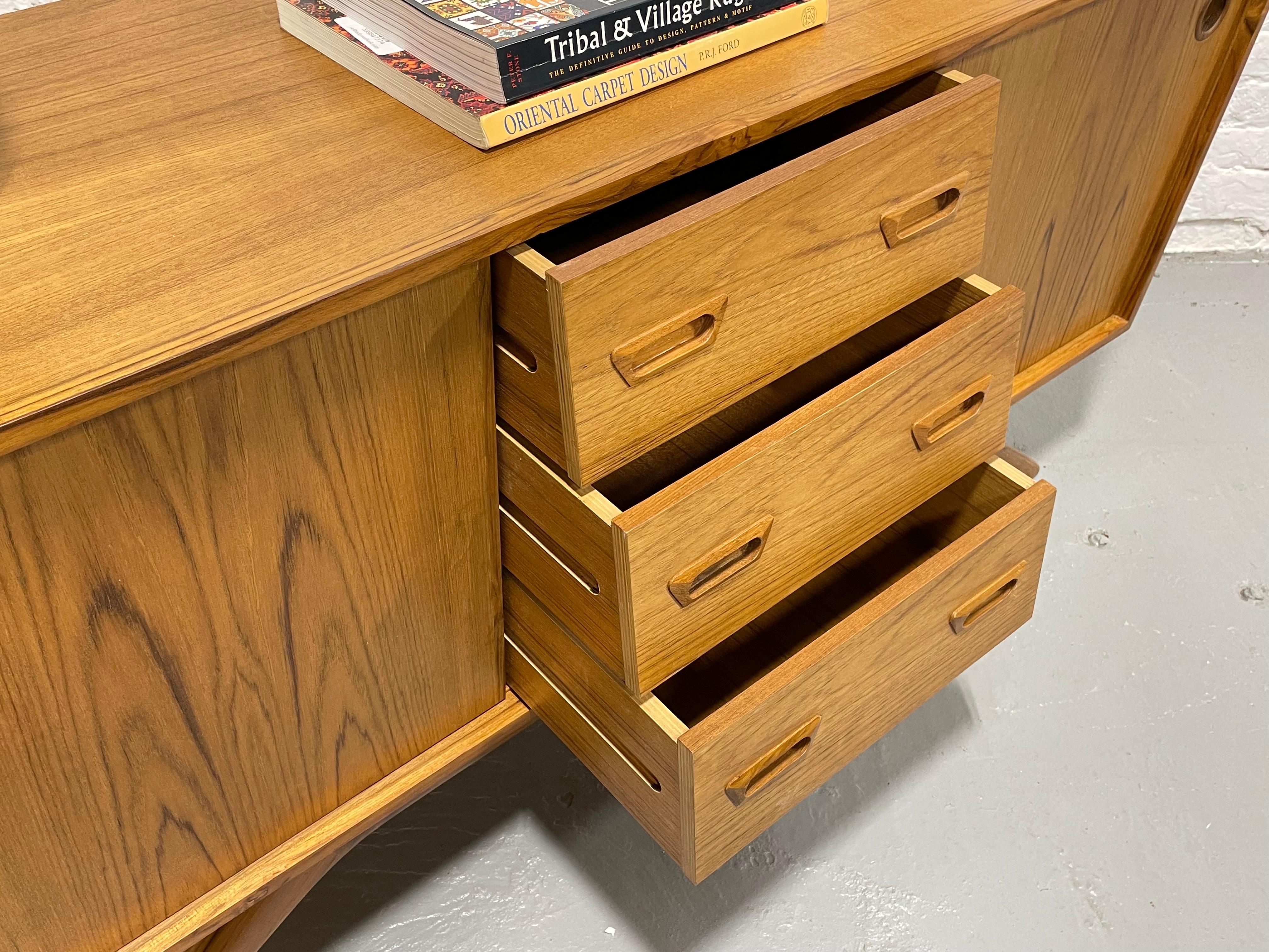 Mid Century MODERN styled Handmade Teak CREDENZA media stand 6