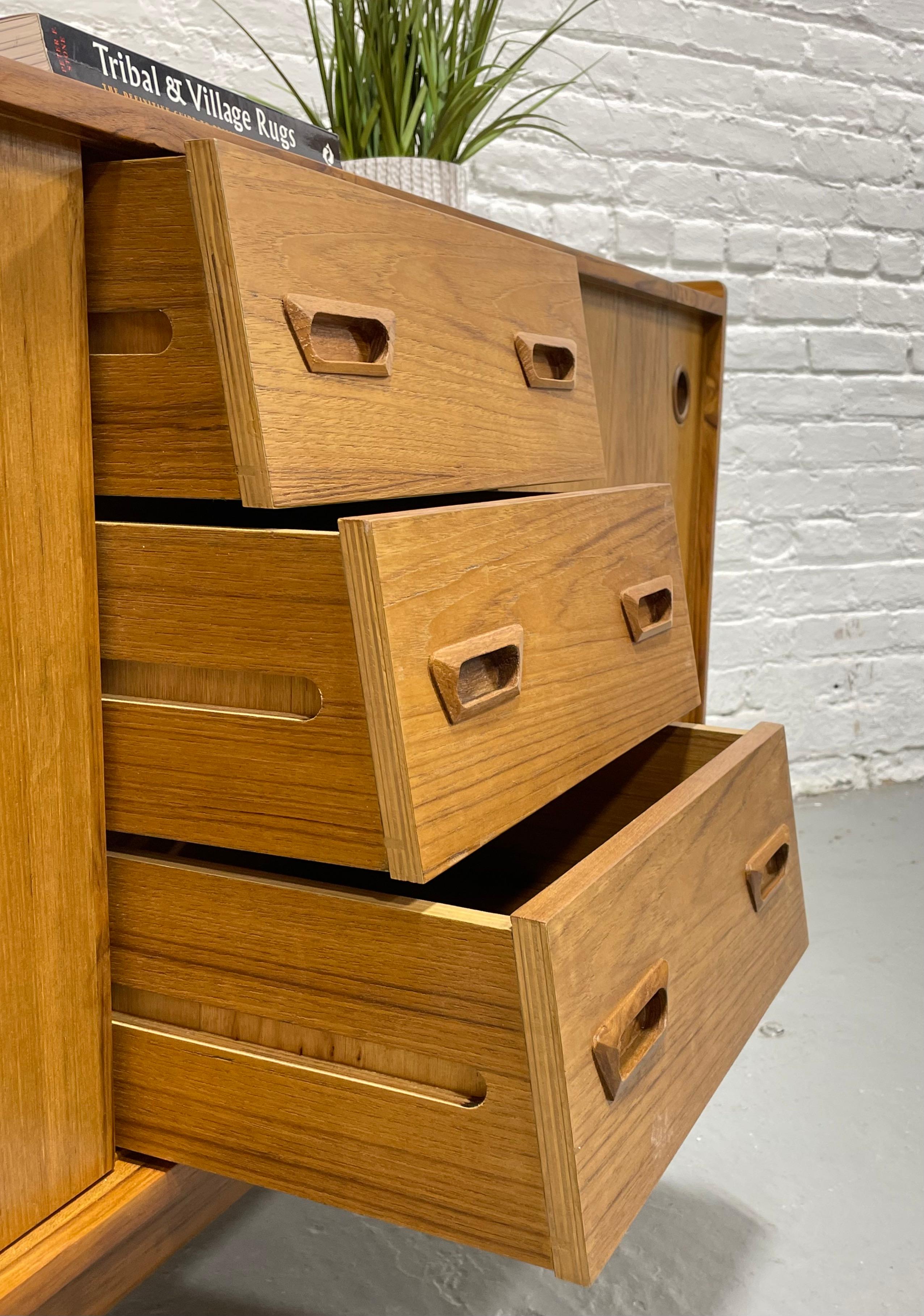 Mid Century MODERN styled Handmade Teak CREDENZA media stand 7