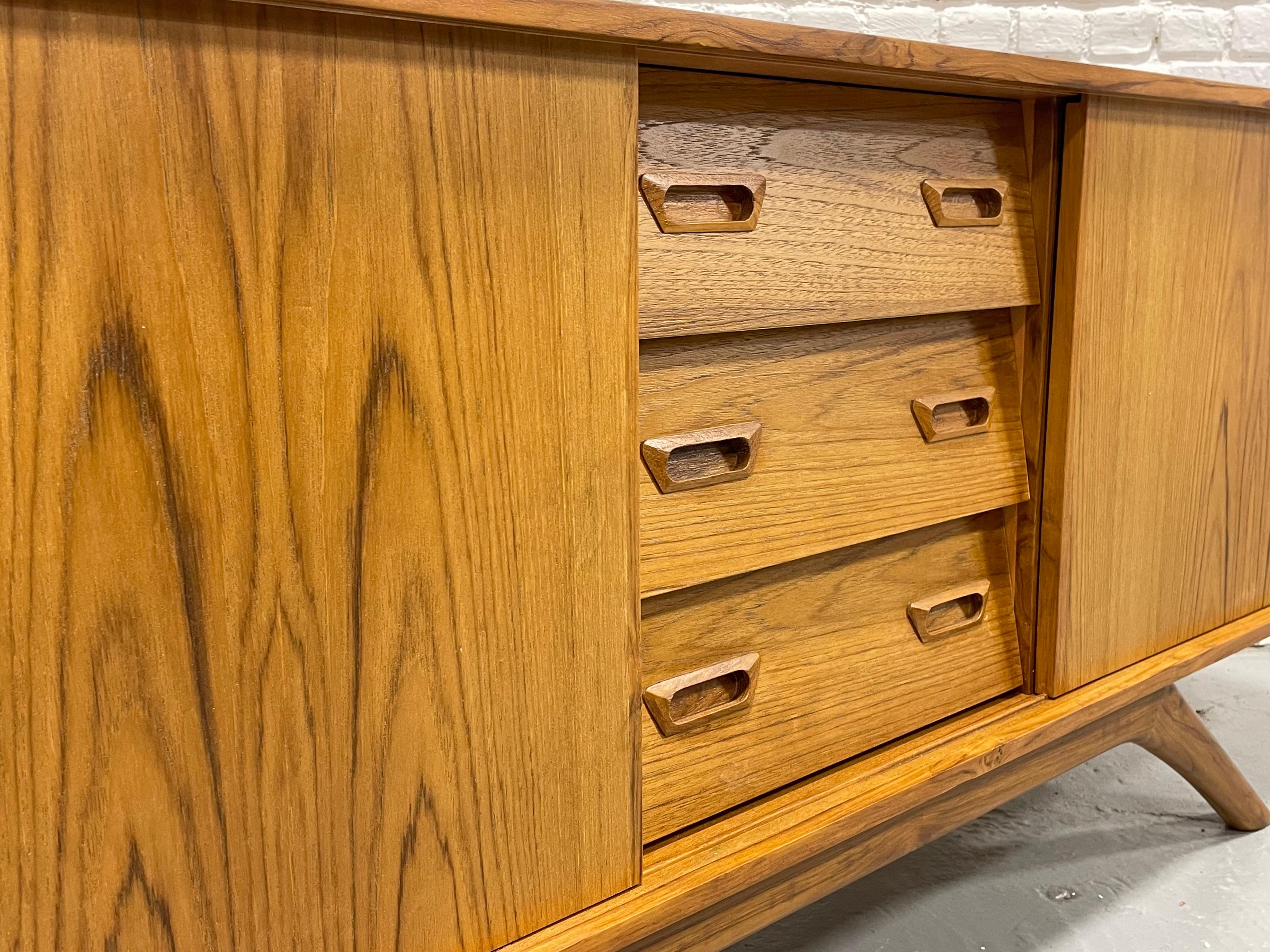 Mid Century MODERN styled Handmade Teak CREDENZA media stand 13