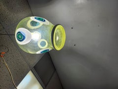 Mid-Century Modern Styled Murano Pendant lamp Chandelier in Yellow w Abstraction