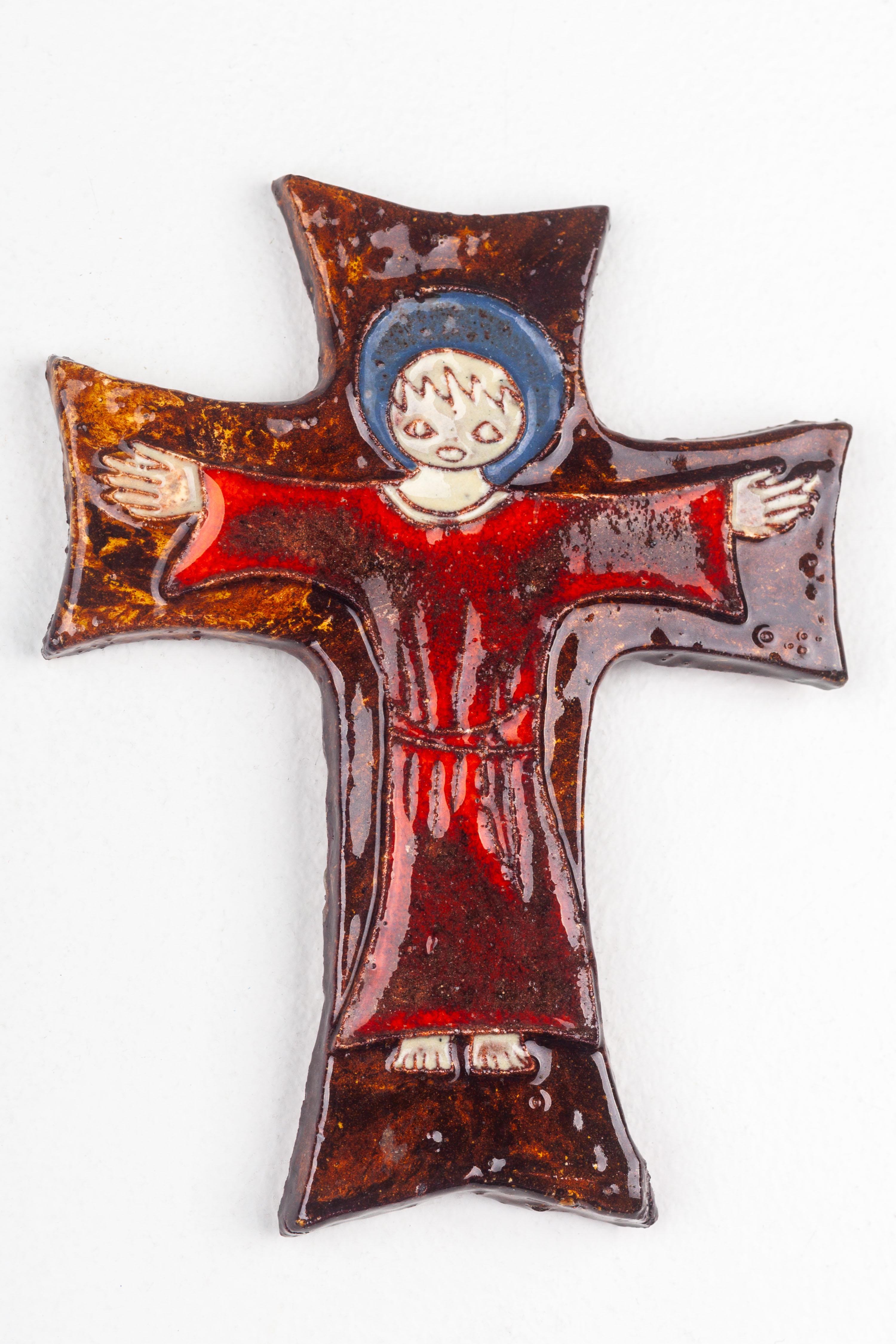 European Mid-Century Modern Stylized Figurative Cross For Sale