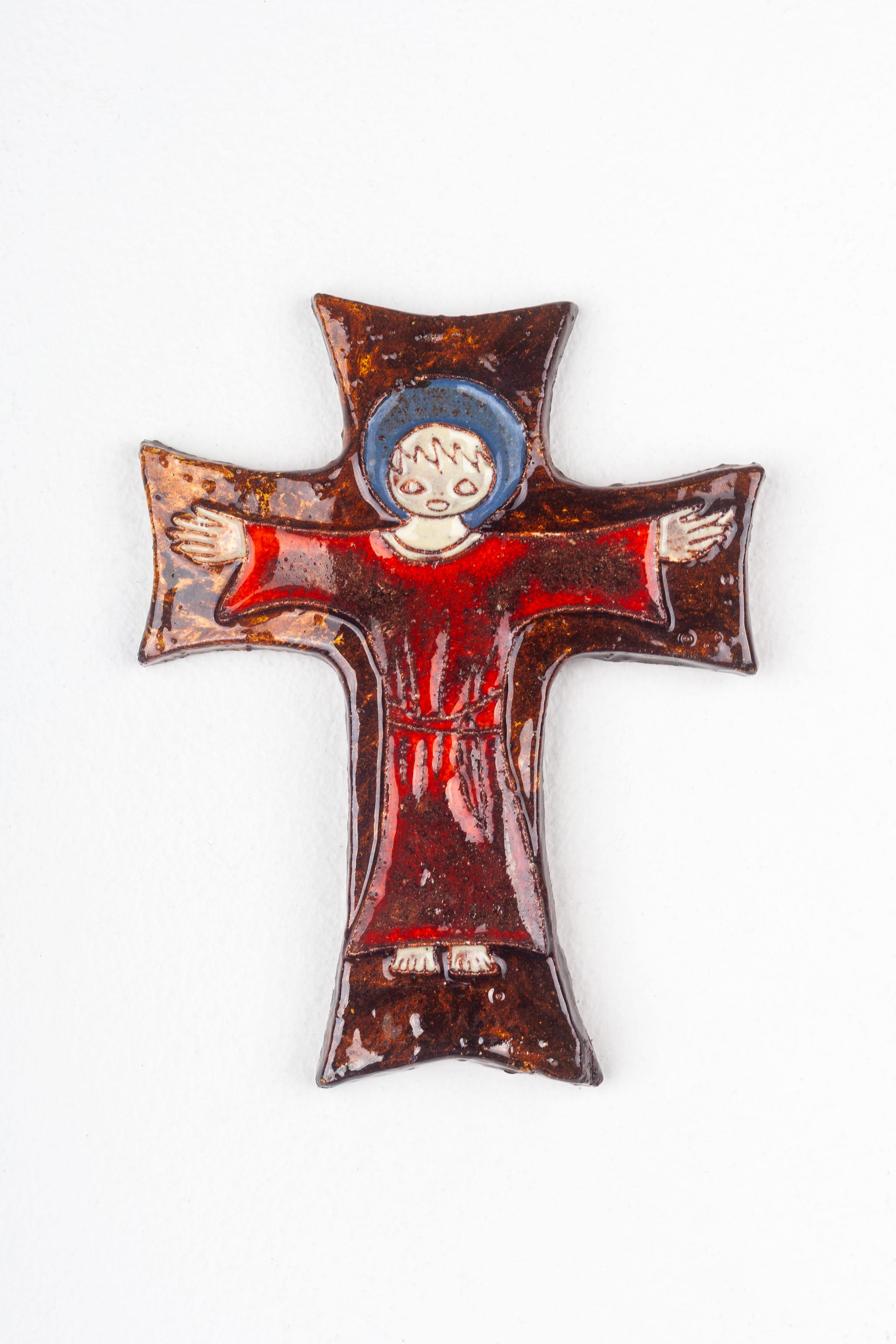 Céramique Croix figurative stylisée mi-siècle moderne en vente