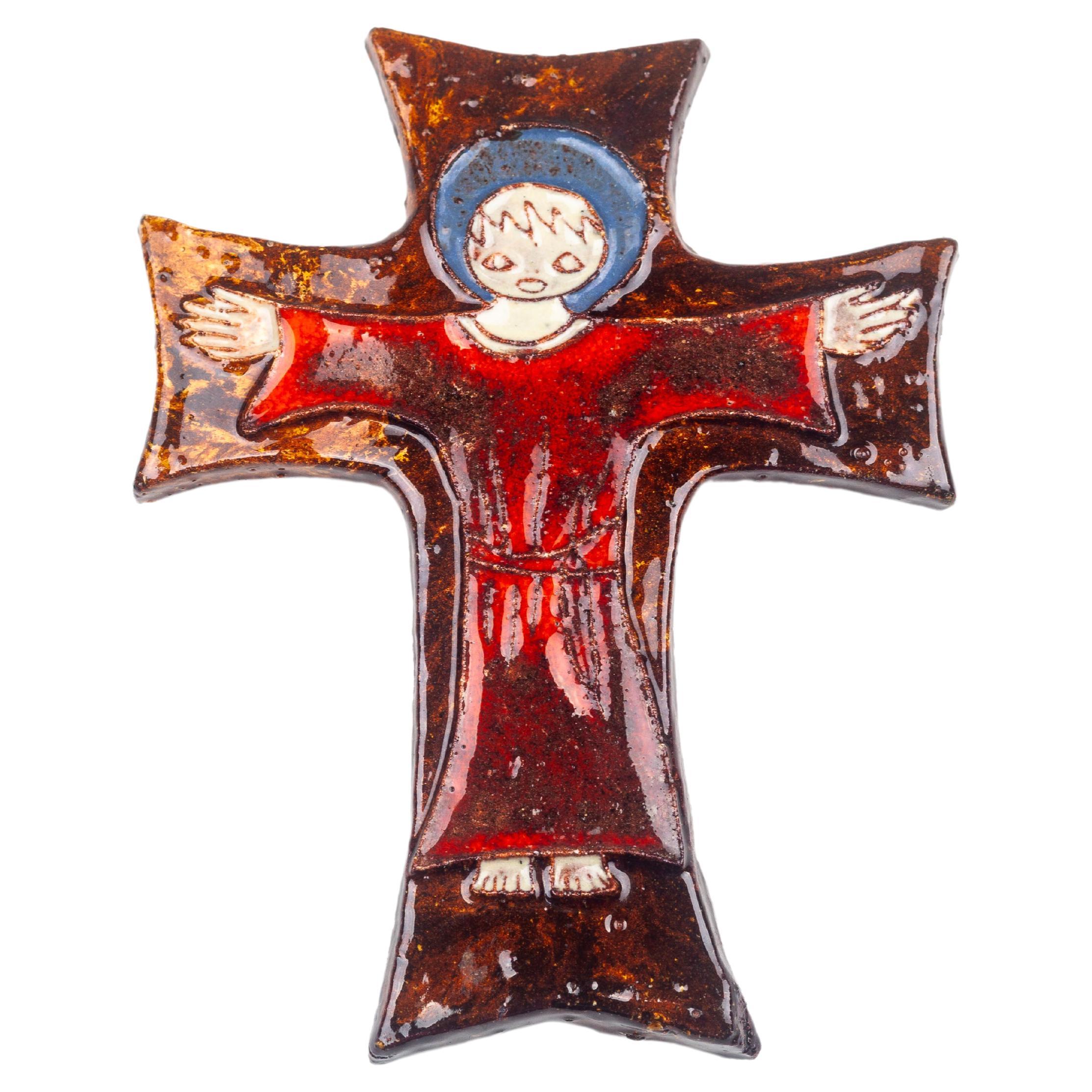 Croix figurative stylisée mi-siècle moderne