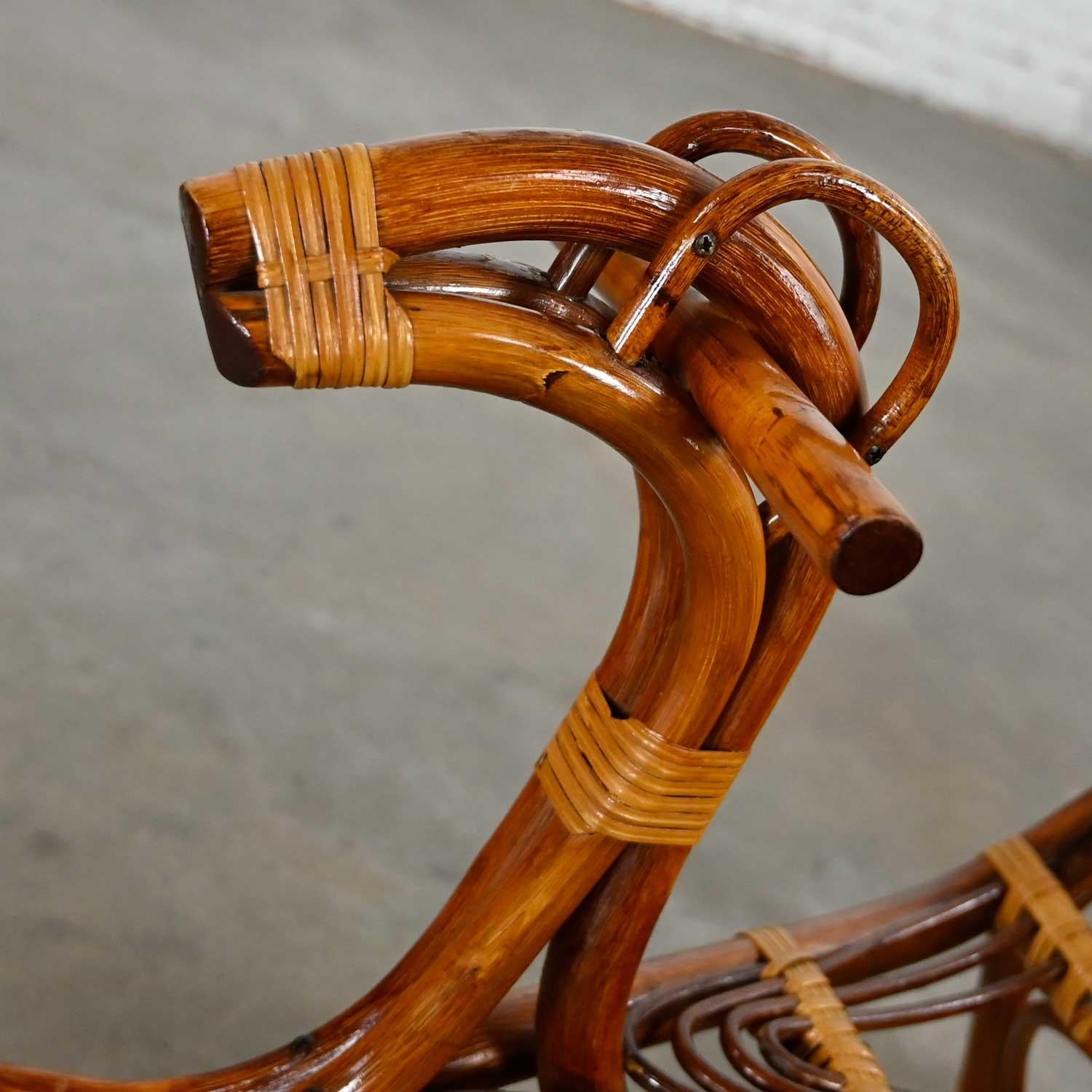 Mid-Century Modern Stylized Rattan Rocking Horse For Sale 6