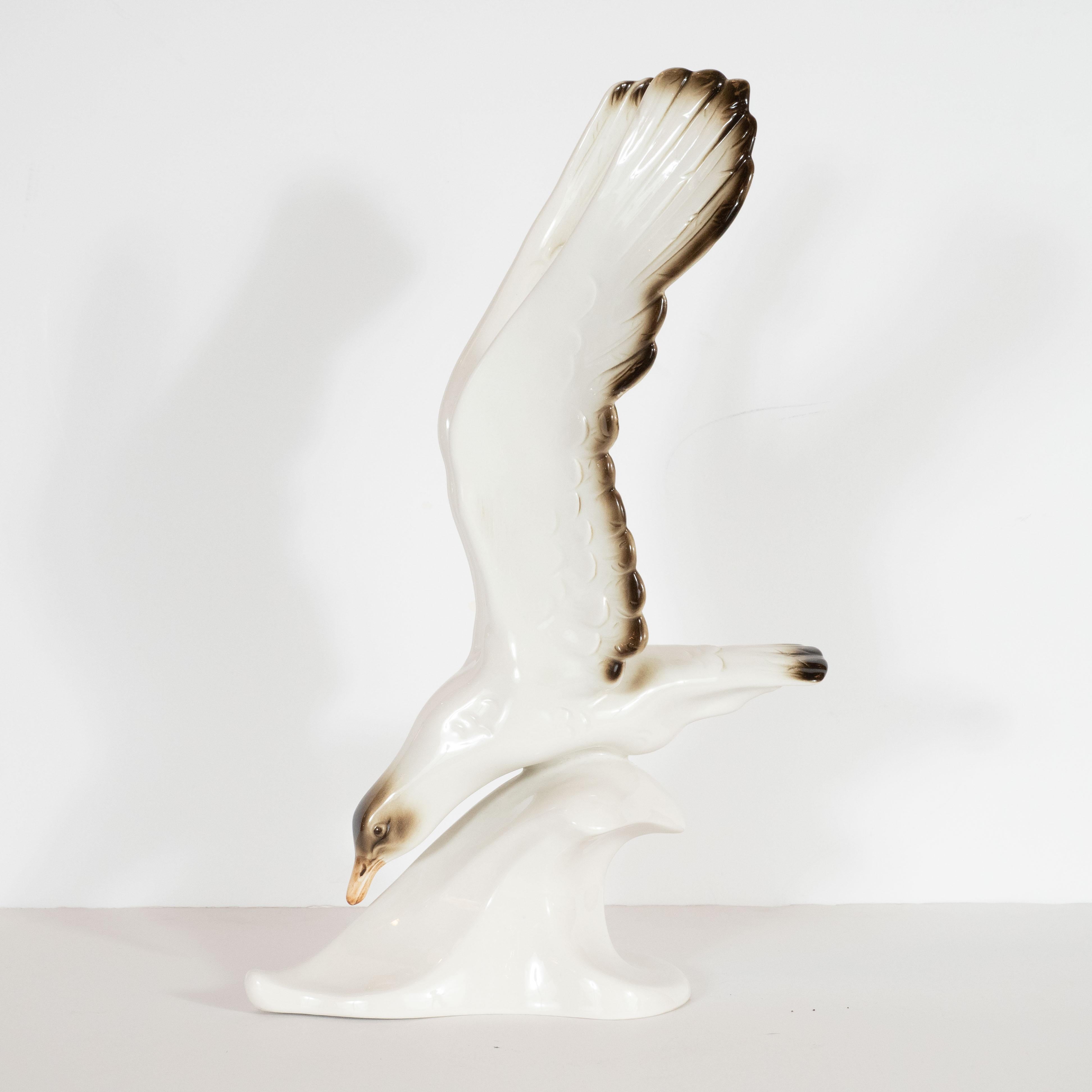 Mid-Century Modern Stylized Seagull Porcelain Decorative Object by Royal Dux 1