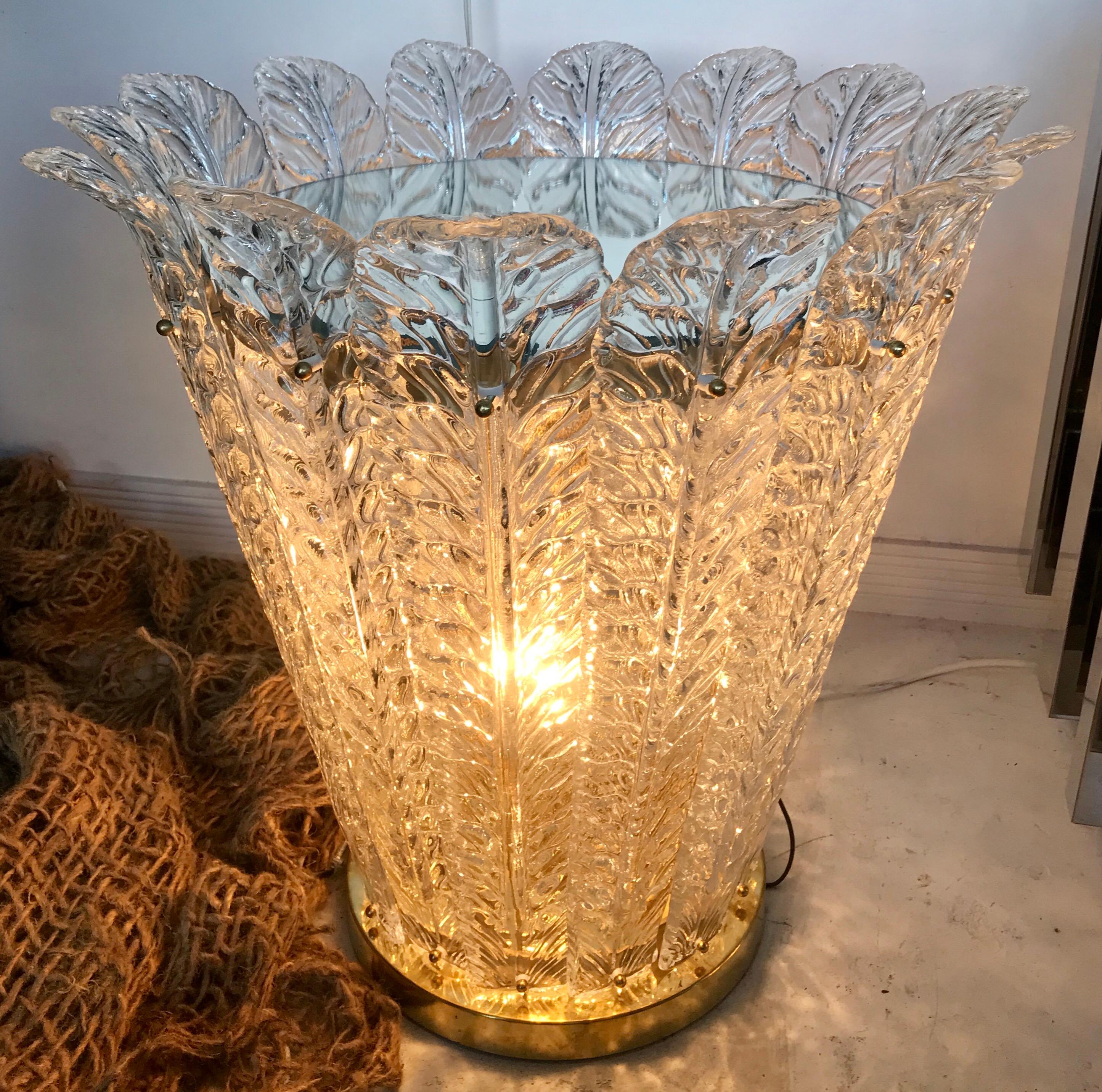 Mid-Century Modern Sublime Barovier Toso Blown Glass Illuminated Side Table 5