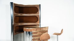 Bar in pelle scamosciata di Willy Rizzo, Italia, anni '70