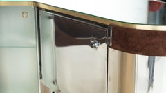 Mid-Century Modern Suede Bar by Willy Rizzo, Italy, 1970s