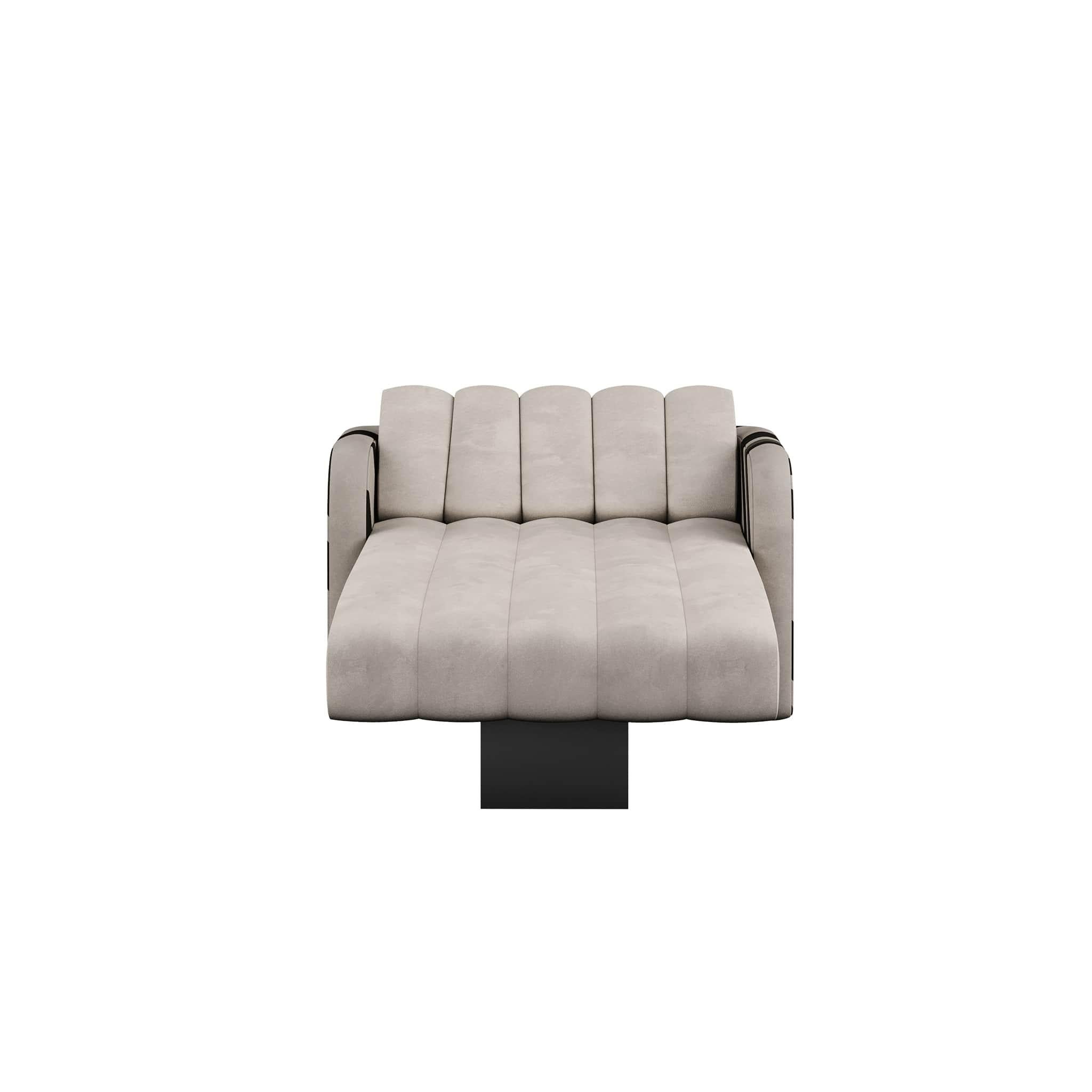 Mid-Century Modern Suede Daybed Black & White Stripes Upholstered Chaise Longue In New Condition For Sale In Porto, PT