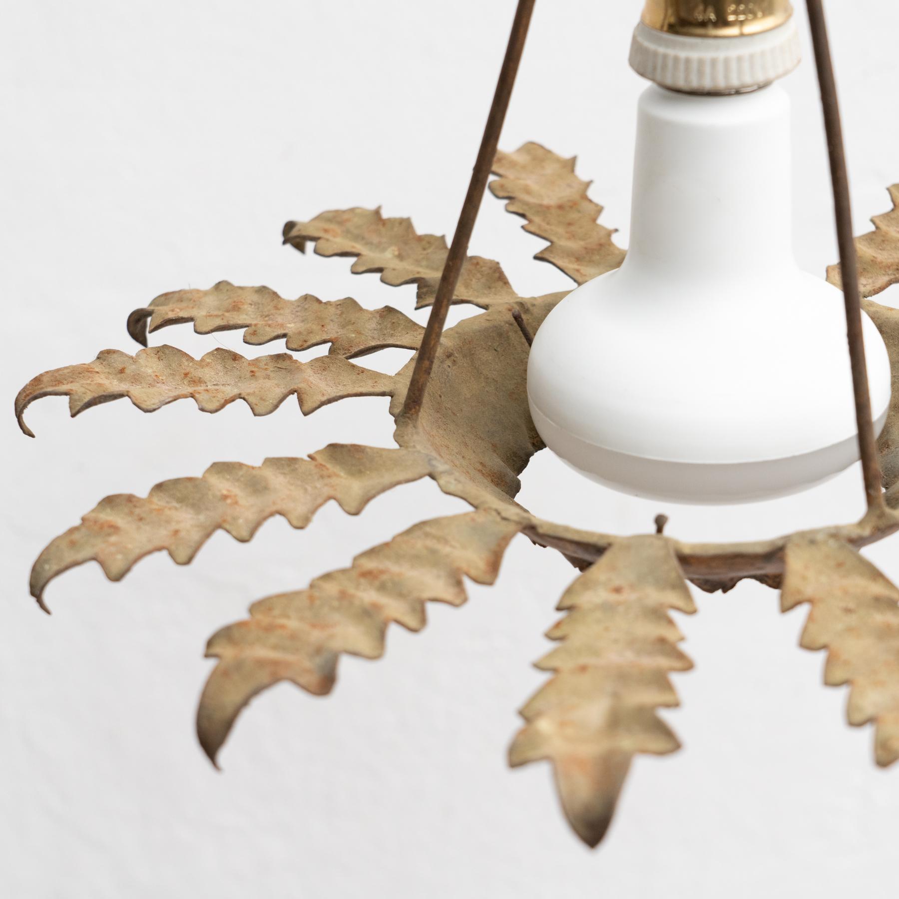 Mid-Century Modern Sunburst Brass Ceiling Lamp For Sale 4