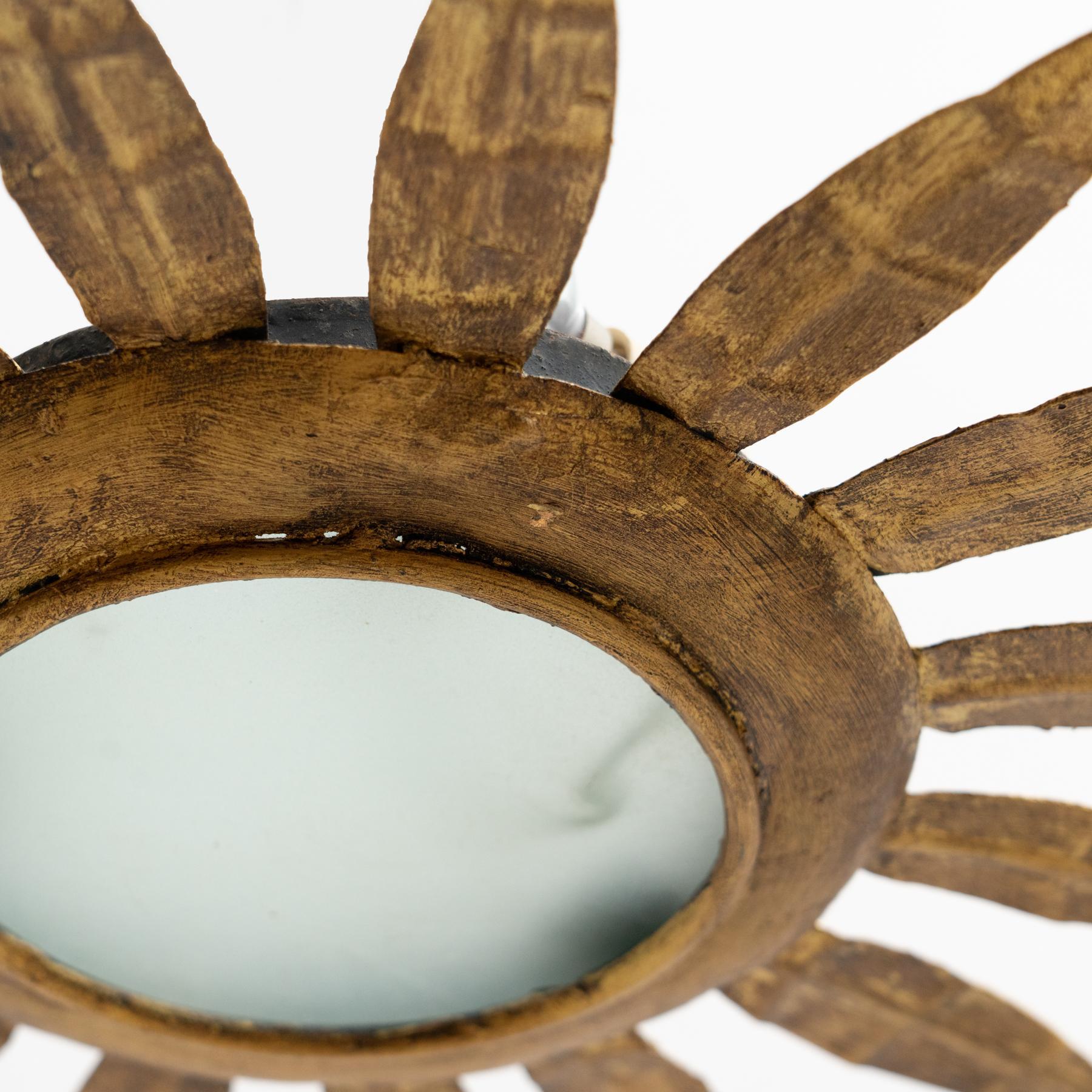 Lampada da soffitto in ottone a raggiera moderna del metà secolo in vendita 4