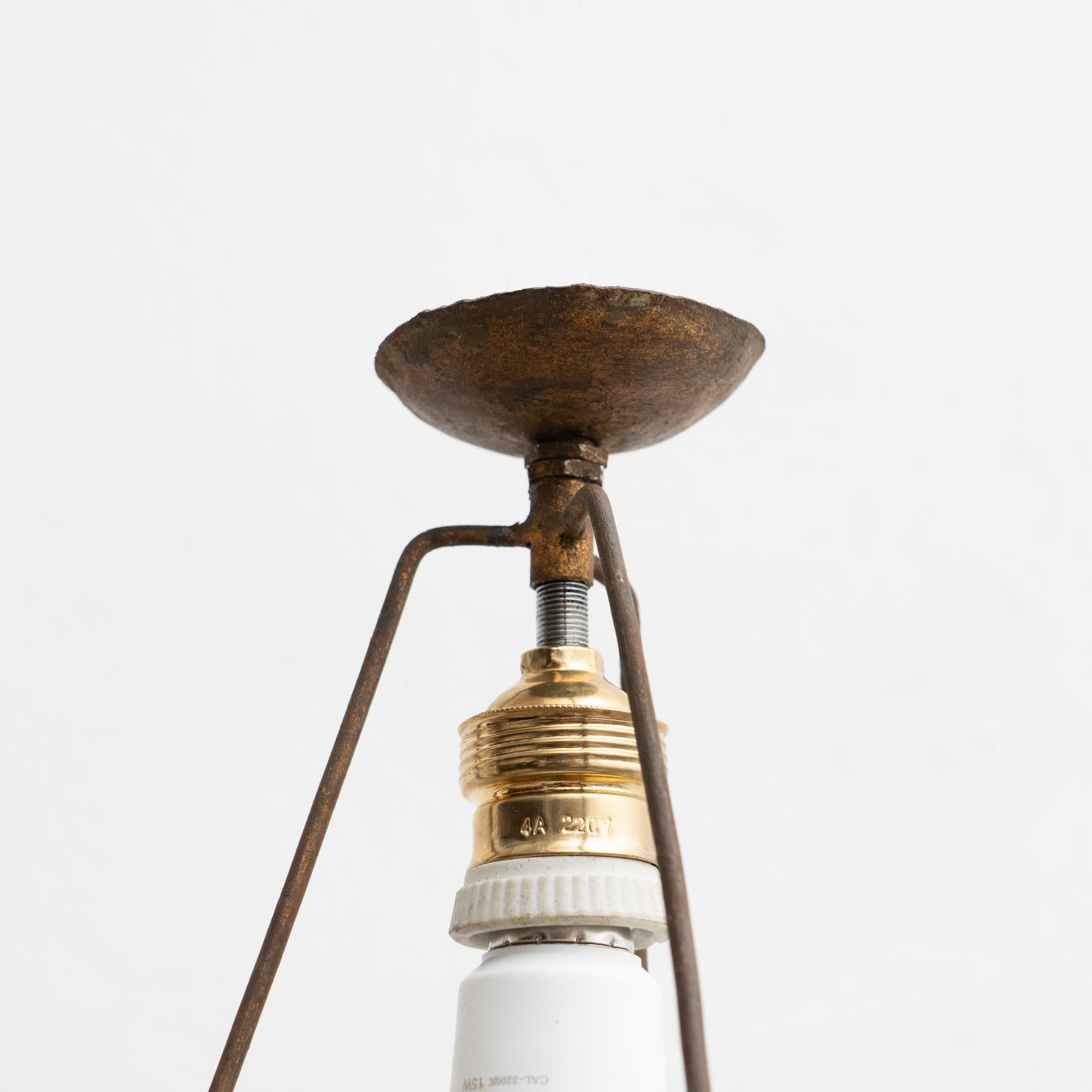 Mid-Century Modern Sunburst Brass Ceiling Lamp For Sale 5