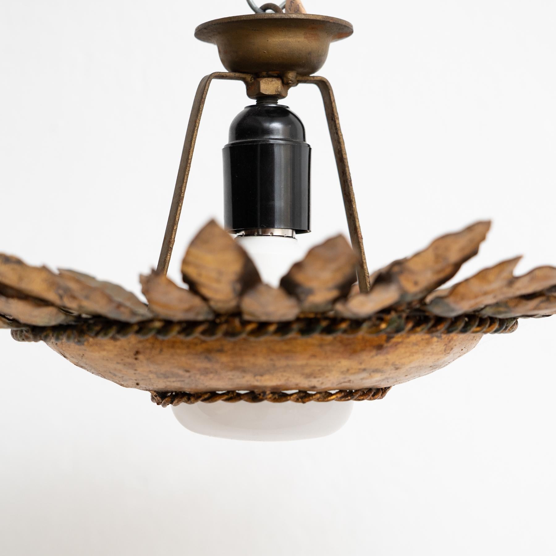 Lampada da soffitto in ottone a raggiera moderna del metà secolo in vendita 6