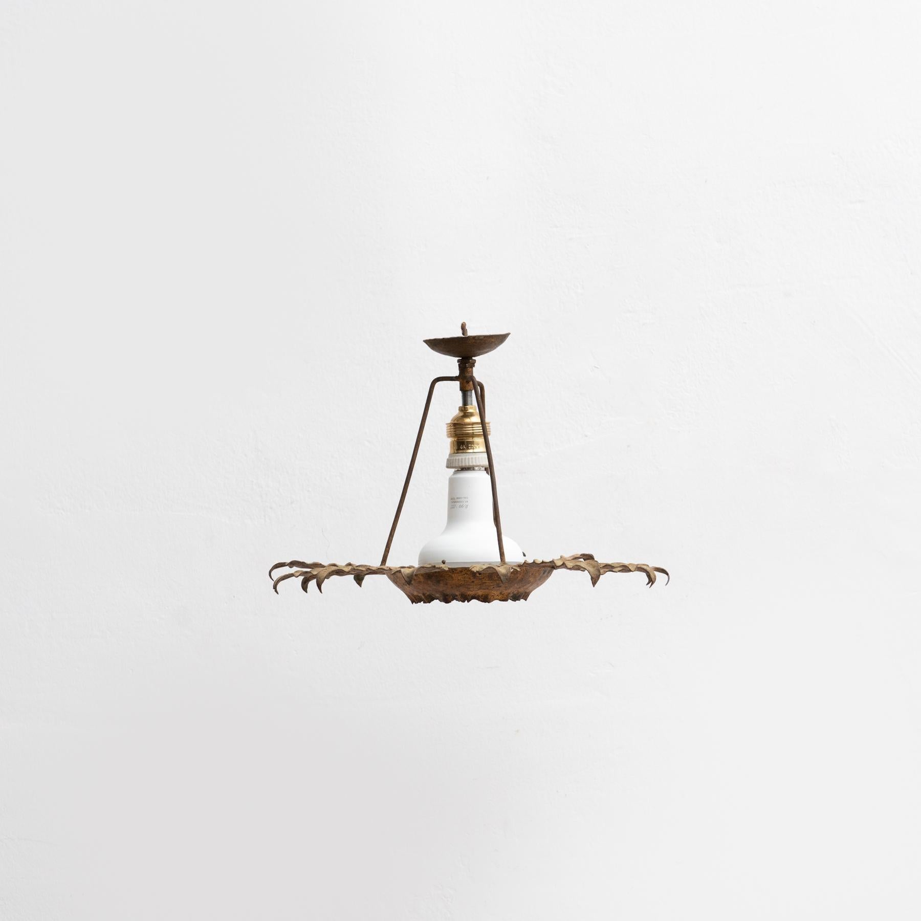 Mid-Century Modern Plafonnier en laiton Sunburst Modernity en vente