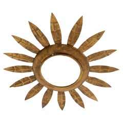 Mid-Century Modern Sunburst Brass Ceiling  Lamp