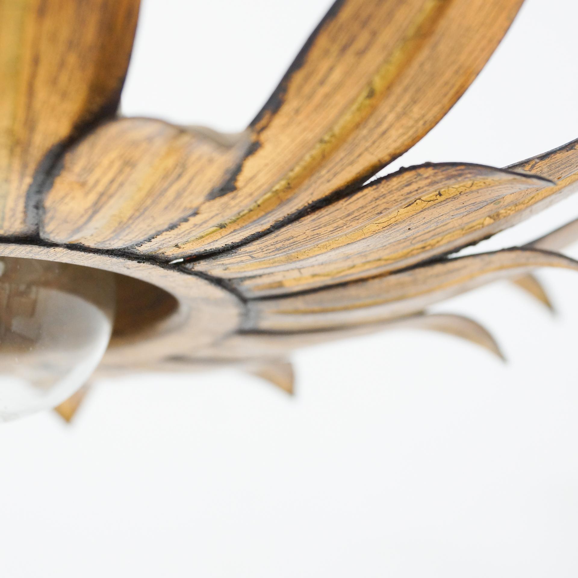 Spanish Mid-Century Modern Sunburst Brass Pendant Lamp, circa 1960