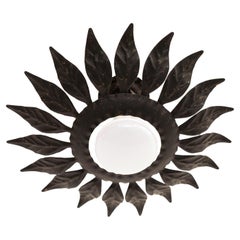 Lampe à suspension en laiton Sunburst, de style moderne du milieu du siècle dernier, vers 1960